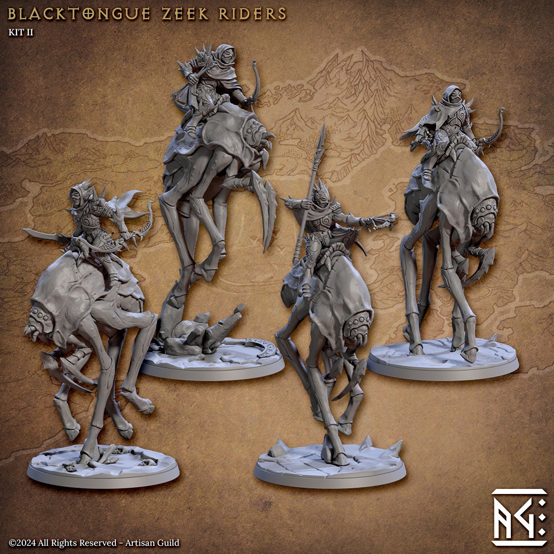 Blacktongue Zeek Riders (6 Standard & Alternate Variations) - Artisan Guild - 28mm / 32mm / 36mm