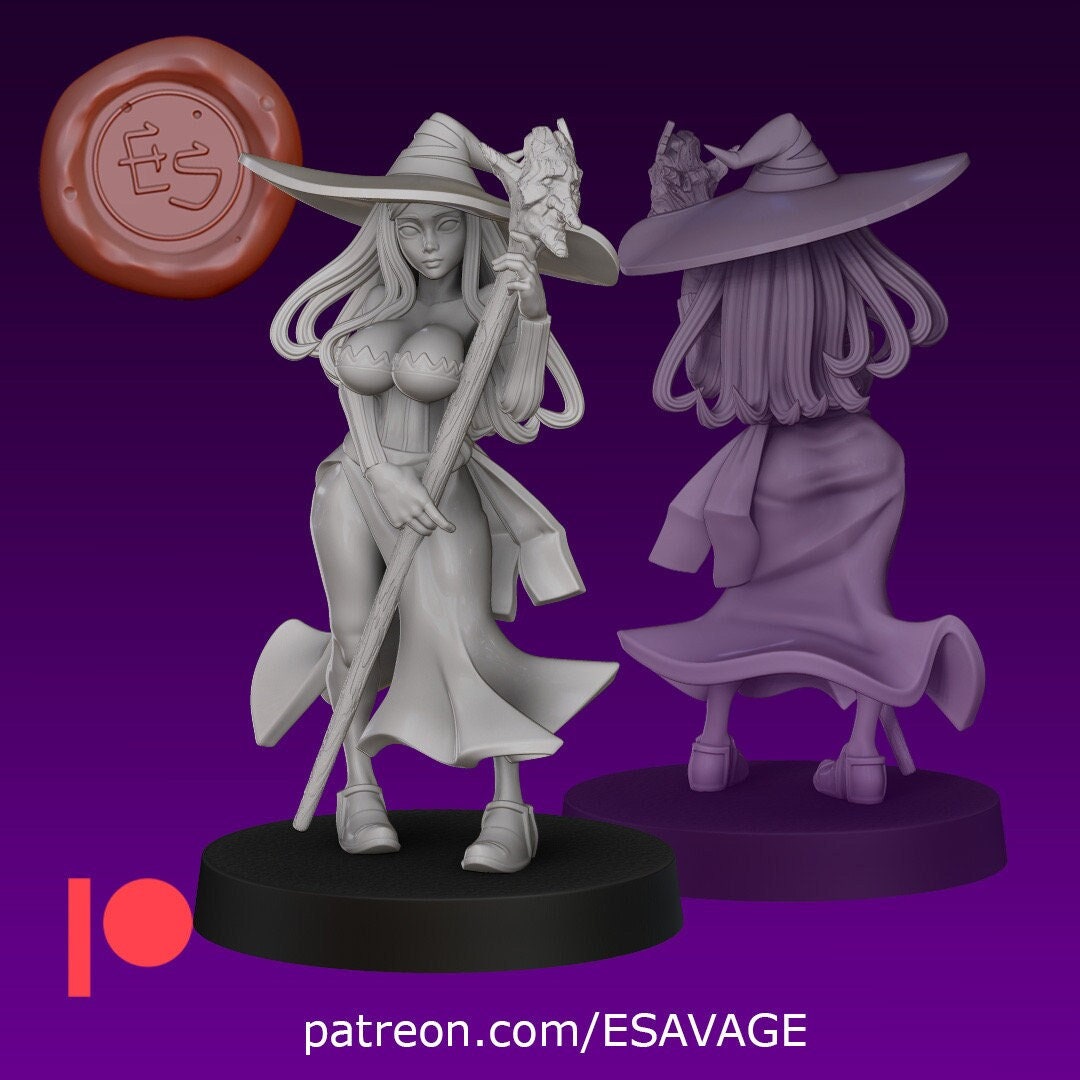 Sorceress Miniature (Standard & NSFW Variations) - Ethan Savage Studios - 28mm / 32mm / 36mm