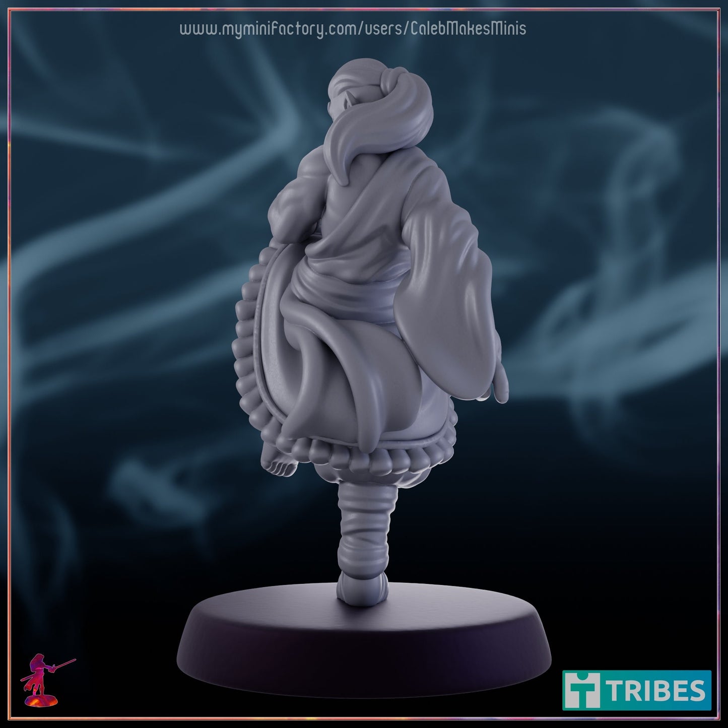 Silver Elf Monk - Caleb Makes Minis - 28mm / 32mm / 36mm