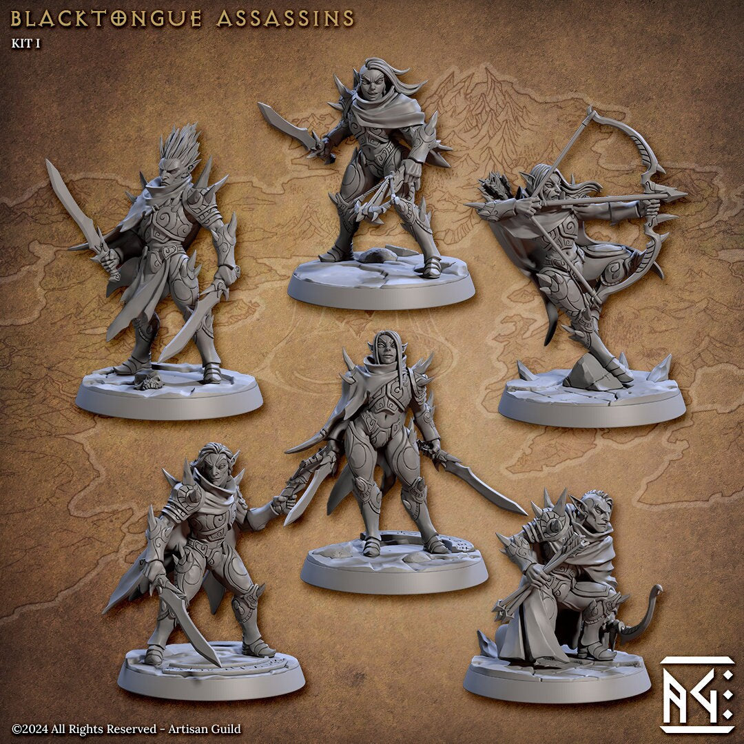 Blacktongue Assassins (6 Standard & 6 Alternate Variations) - Artisan Guild - 28mm / 32mm / 36mm