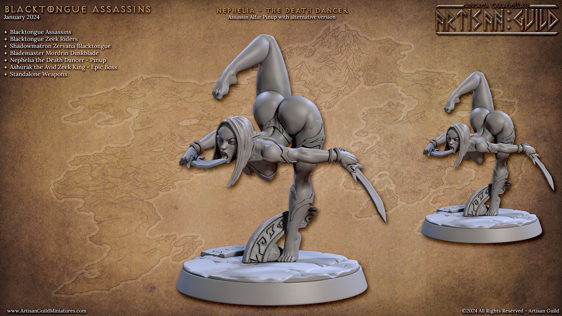 Nephelia the Death Dancer (Standard & NSFW Variations) - Artisan Guild - 28mm / 32mm / 36mm