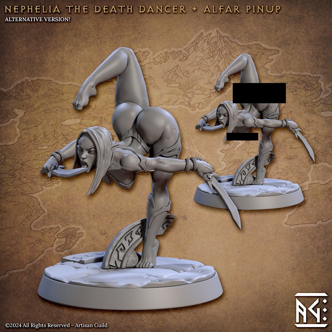 Nephelia the Death Dancer (Standard & NSFW Variations) - Artisan Guild - 28mm / 32mm / 36mm