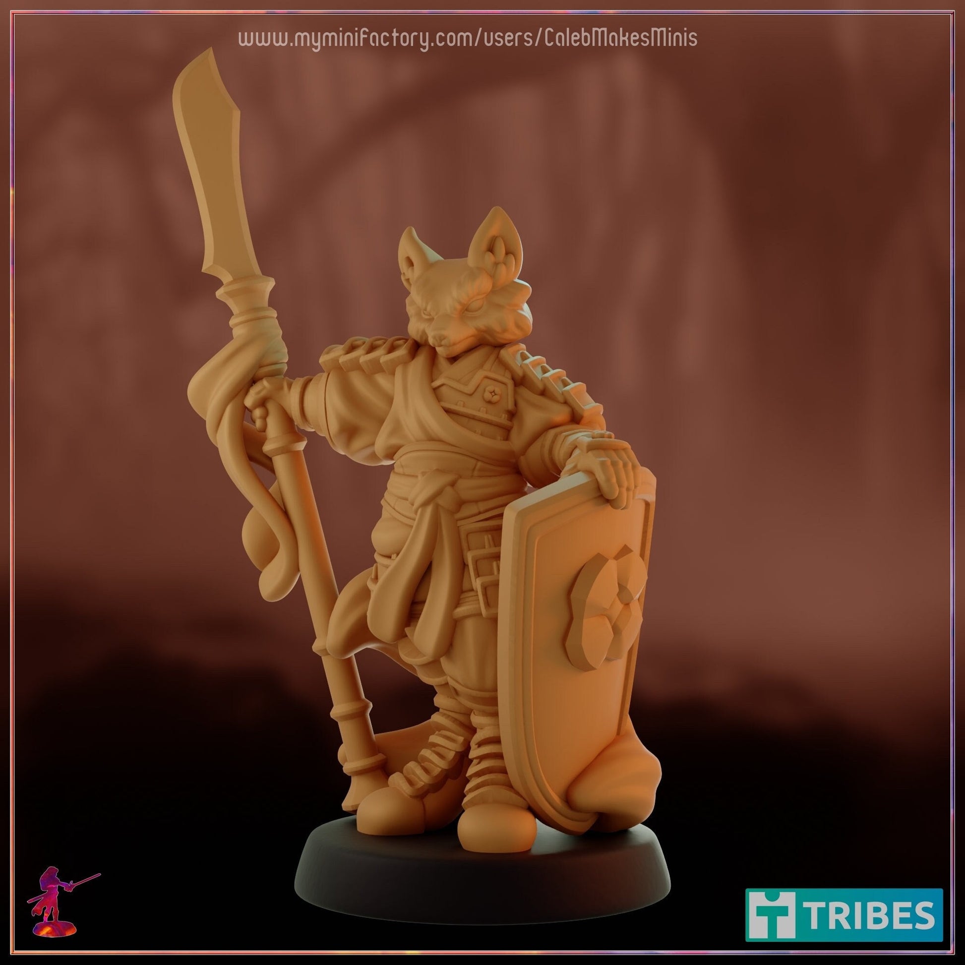 Kitsune Champion Miniature - Caleb Makes Minis - 28mm / 32mm / 36mm