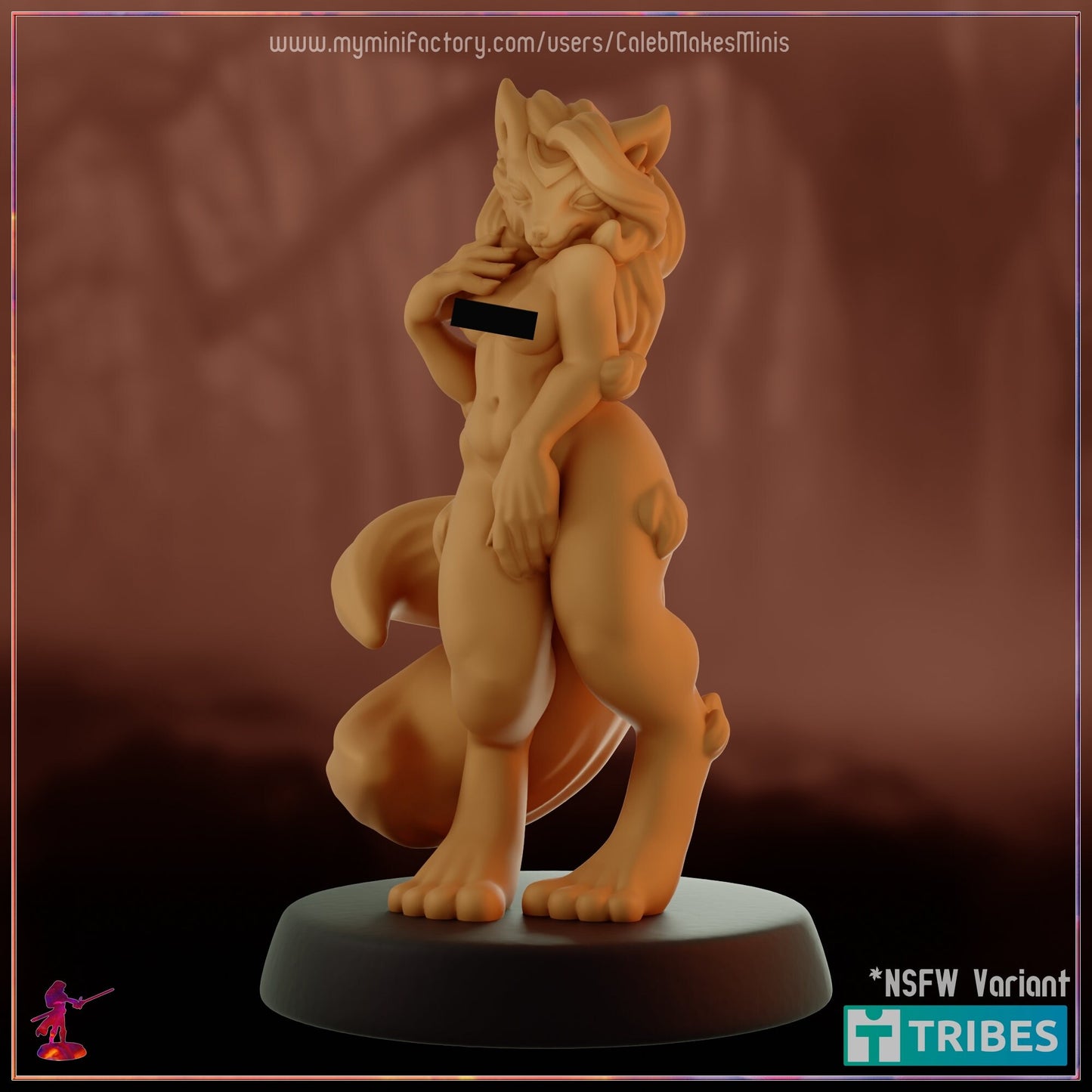 Kitsune Oracle Miniature (Standard & NSFW Variations) - Caleb Makes Minis - 28mm / 32mm / 36mm