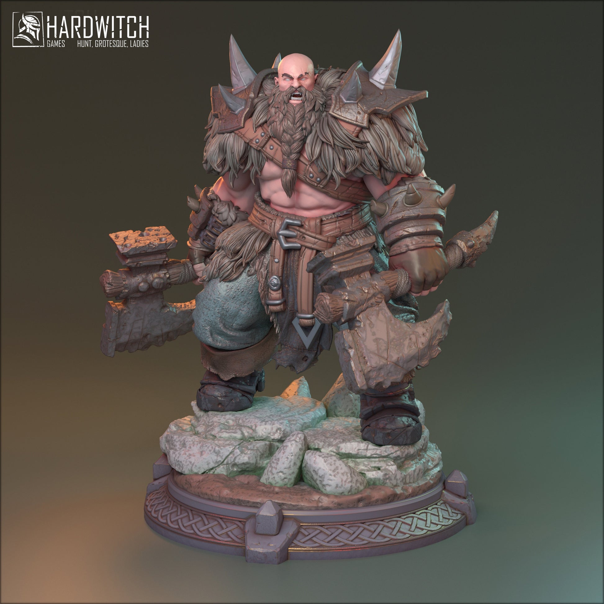 Barbarian Ing Thurd Miniature (v2) - HardWitch Games - 28mm / 32mm / 36mm / 75mm / 100mm