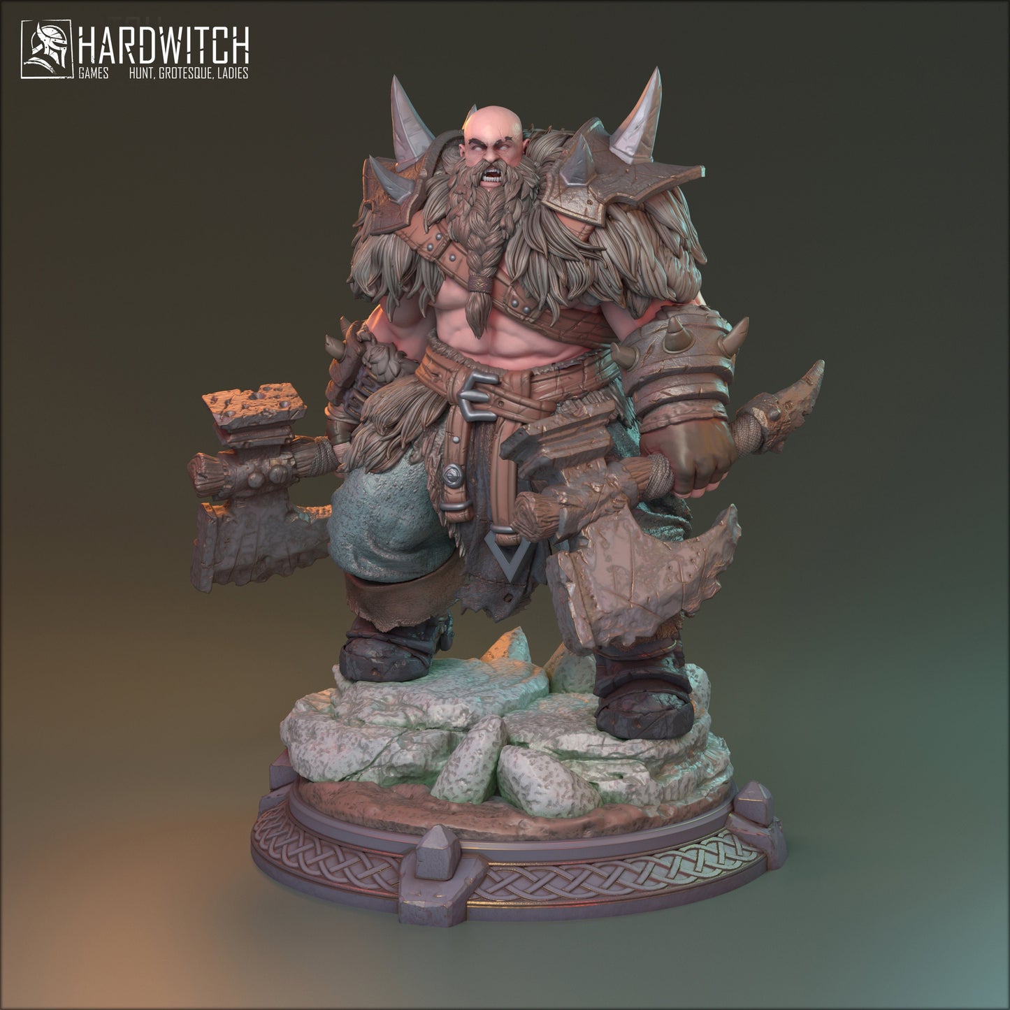 Barbarian Ing Thurd Miniature (v2) - HardWitch Games - 28mm / 32mm / 36mm / 75mm / 100mm