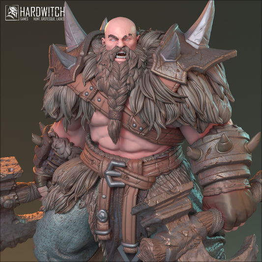 Barbarian Ing Thurd Miniature (v2) - HardWitch Games - 28mm / 32mm / 36mm / 75mm / 100mm