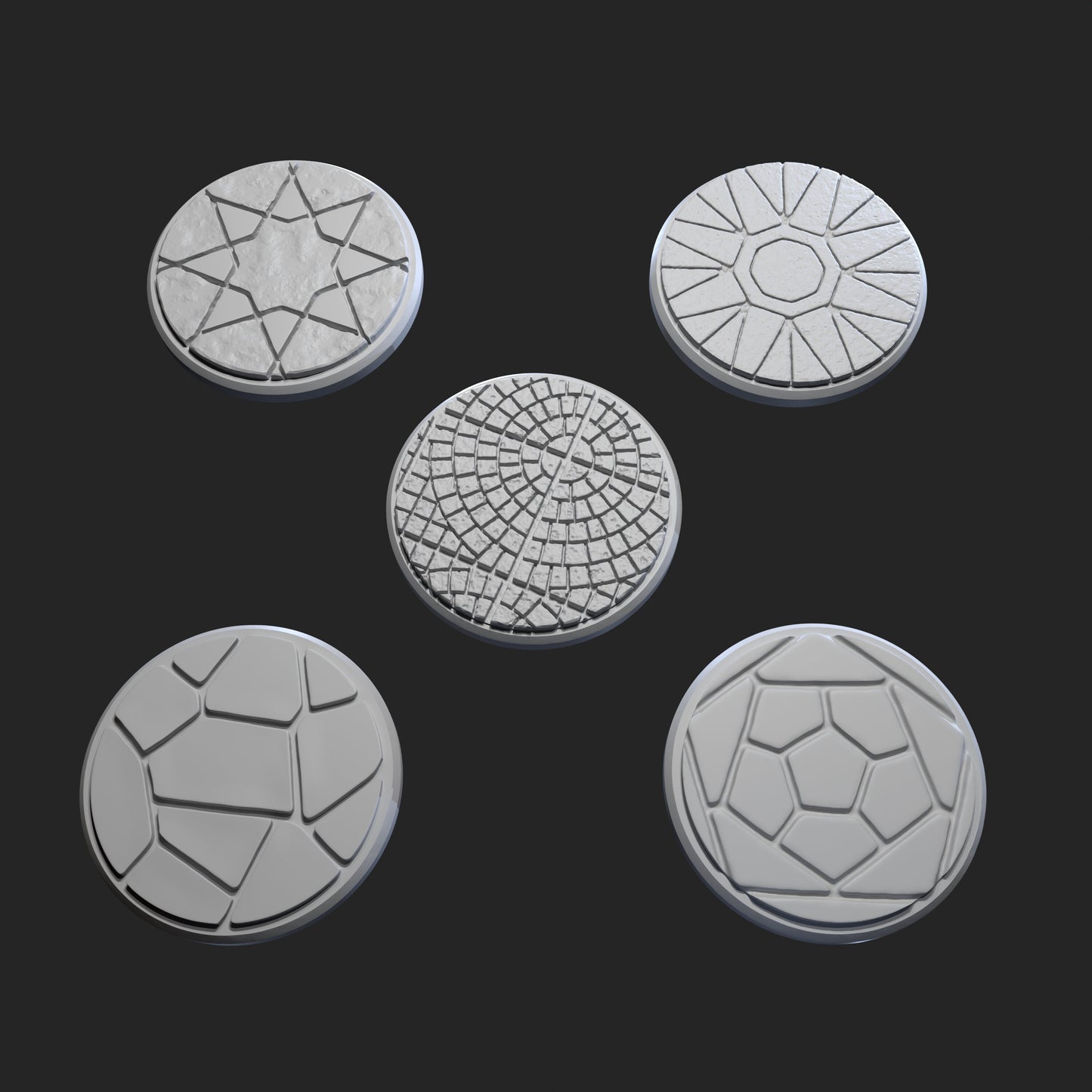 Arkham Bases 02 (5 Variations) - Adaevy Creations - 25mm / 32mm / 36mm