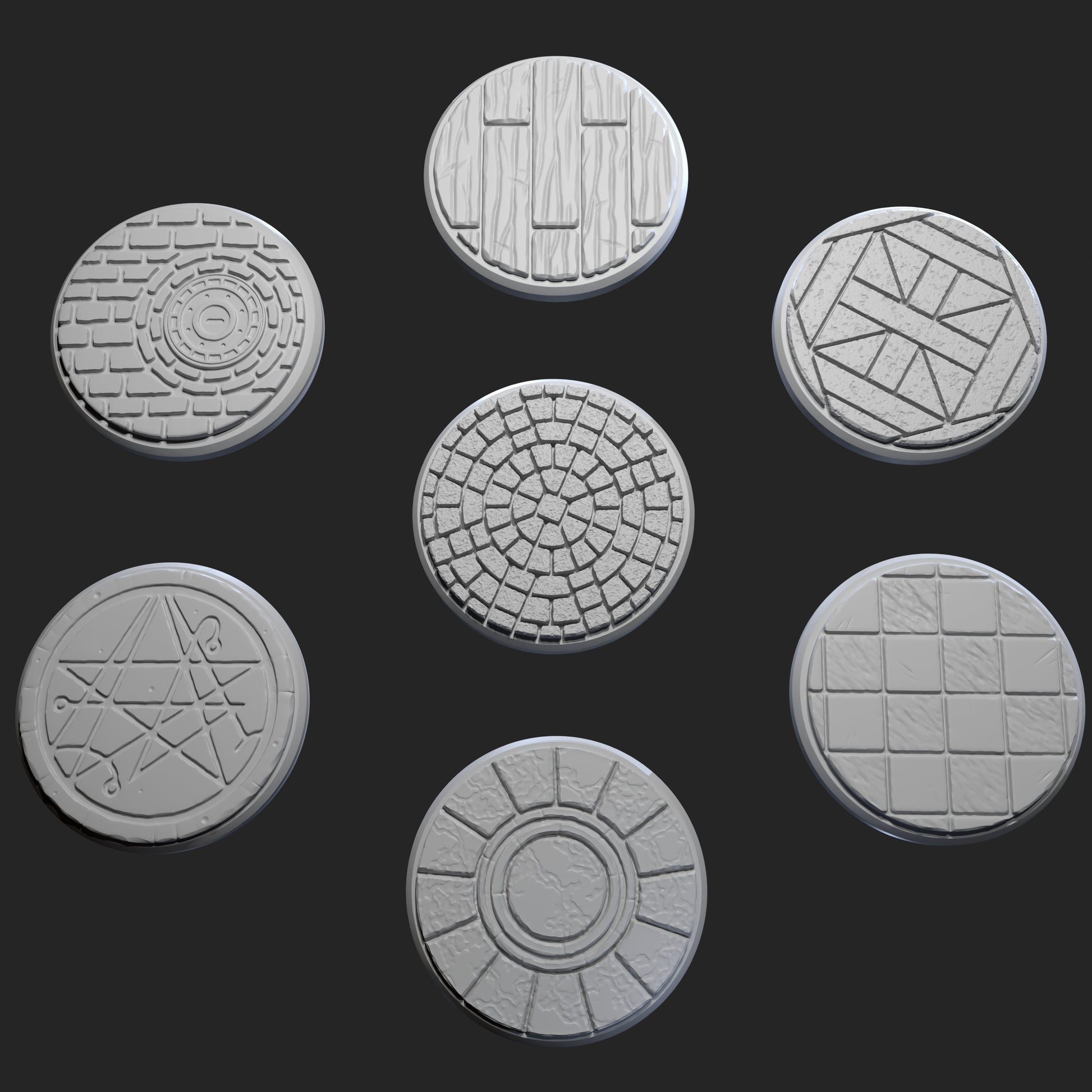 Arkham Bases 03 (7 Variations) - Adaevy Creations - 25mm / 32mm / 36mm