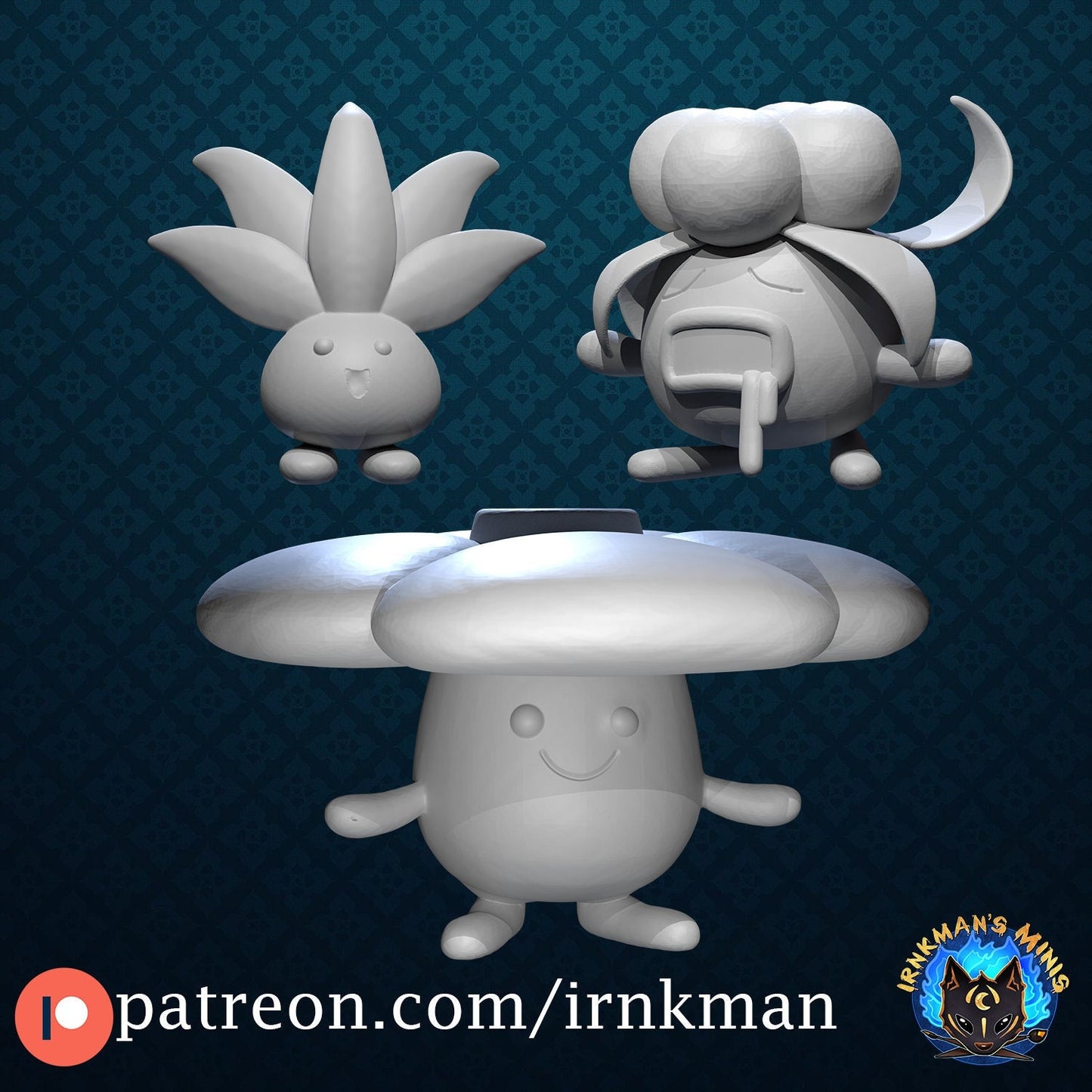 Oddish / Gloom / Vileplume Miniatures - Irnkman's Minis