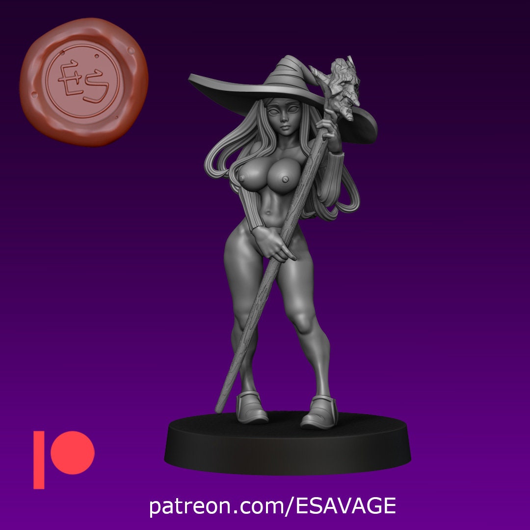 Sorceress Miniature (Standard & NSFW Variations) - Ethan Savage Studios - 28mm / 32mm / 36mm