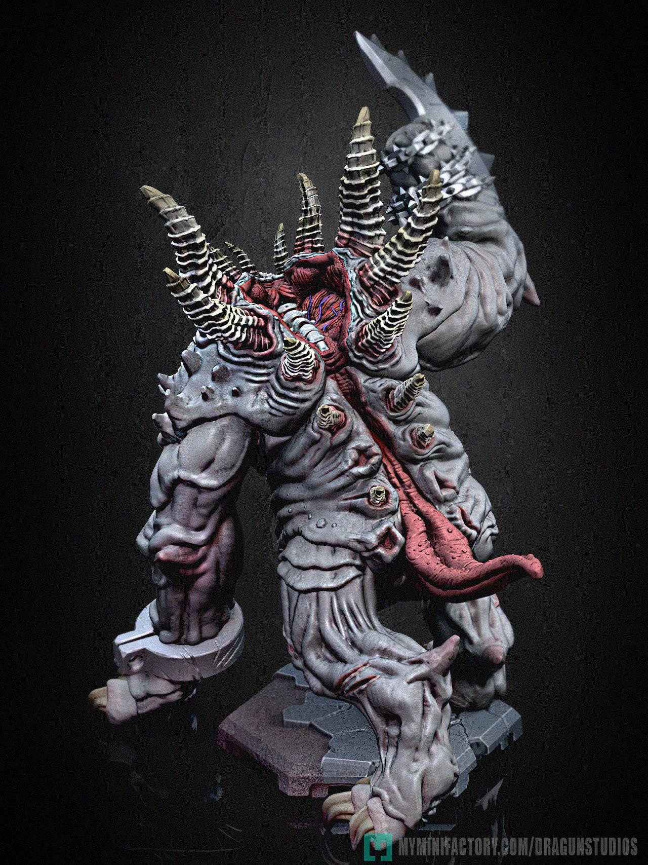Demon Guard Miniature - DraGun Studios - 67mm / 132mm