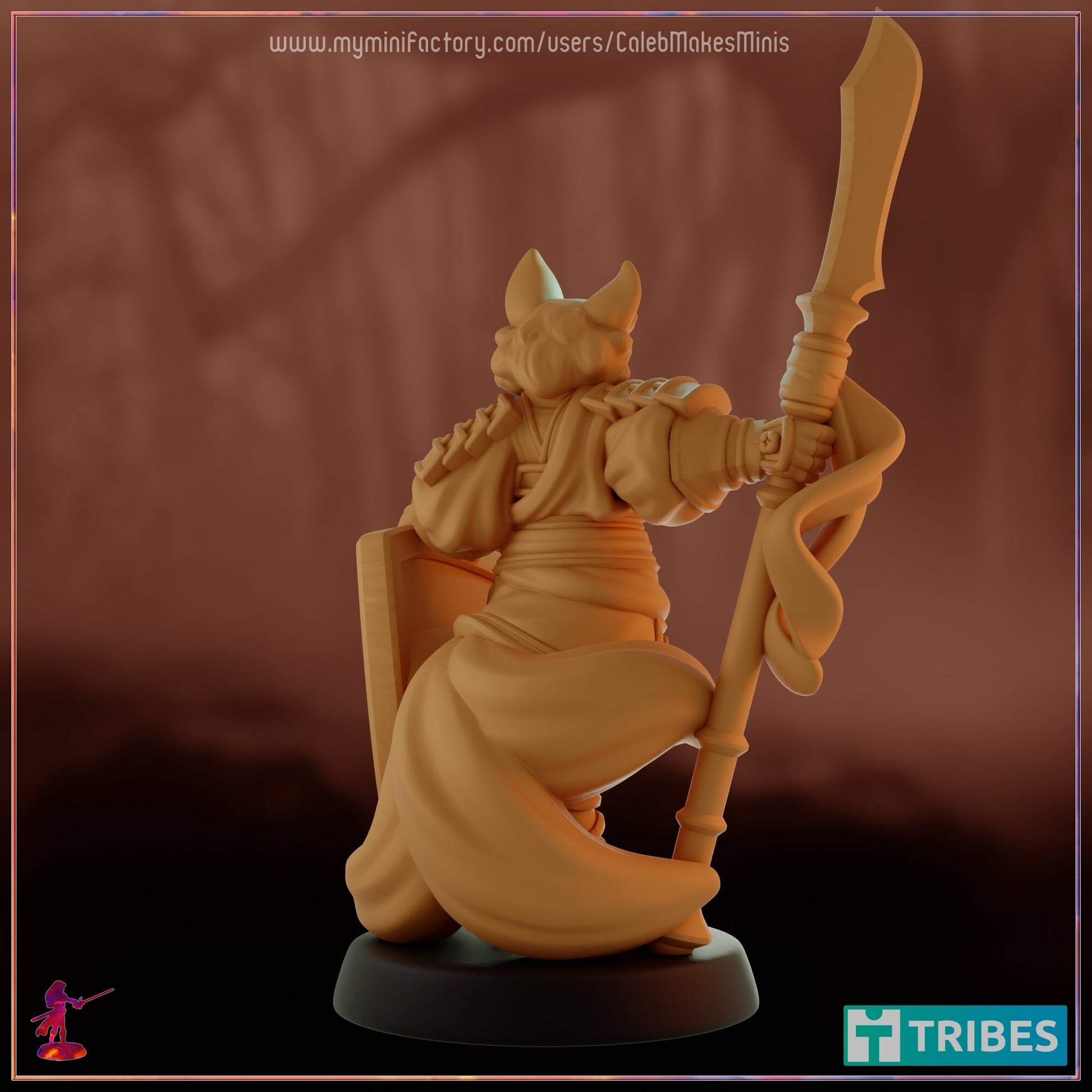 Kitsune Champion Miniature - Caleb Makes Minis - 28mm / 32mm / 36mm