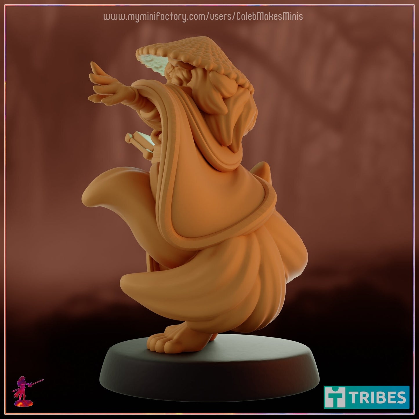 Kitsune Wizard Miniature - Caleb Makes Minis - 28mm / 32mm / 36mm