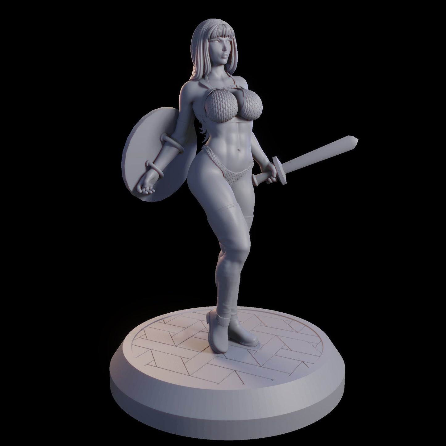 Knight Bryndalyn Miniature (Standard & NSFW Variations) - QB Works - 28mm / 32mm / 36mm / 75mm