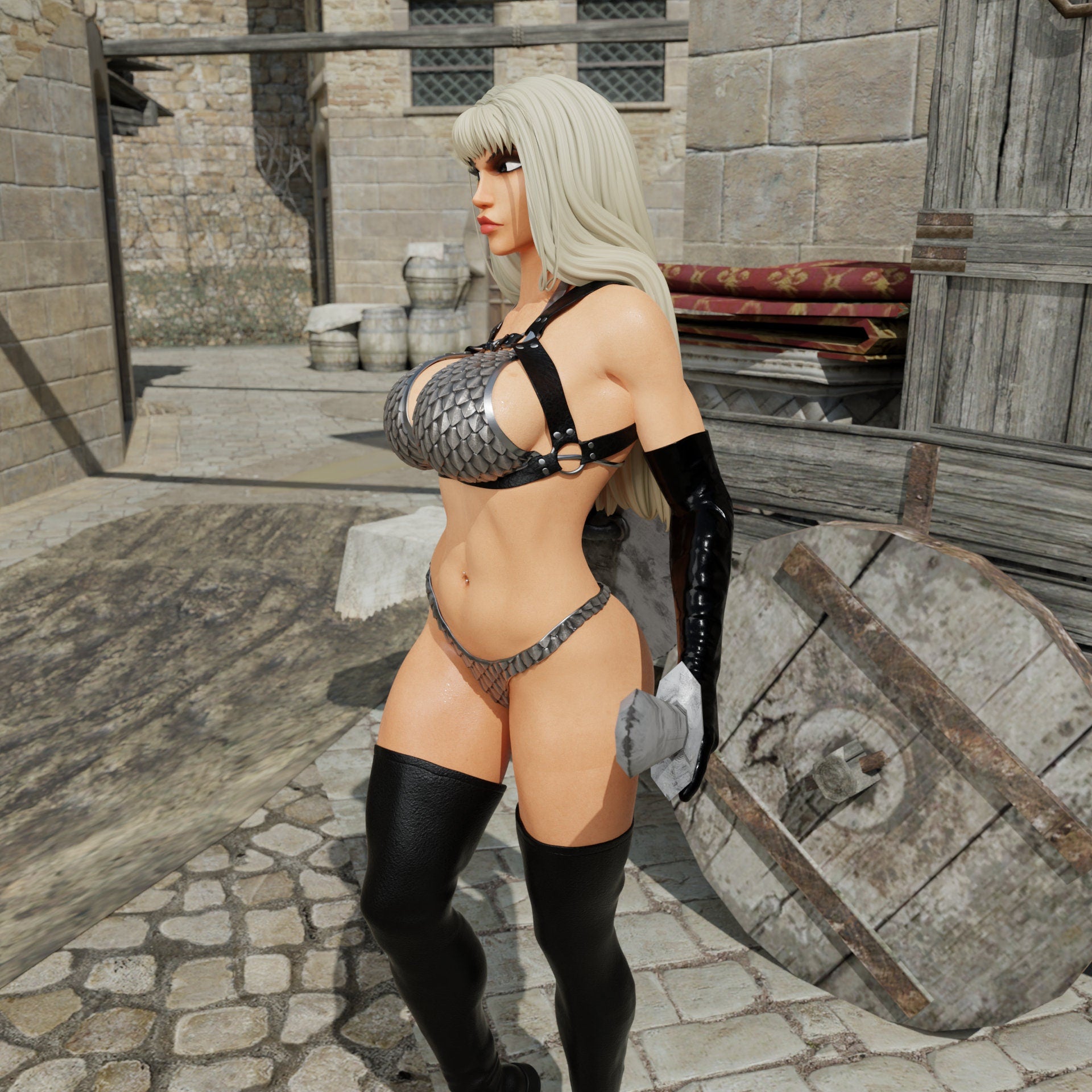 Knight Bryndalyn Miniature (Standard & NSFW Variations) - QB Works - 28mm / 32mm / 36mm / 75mm