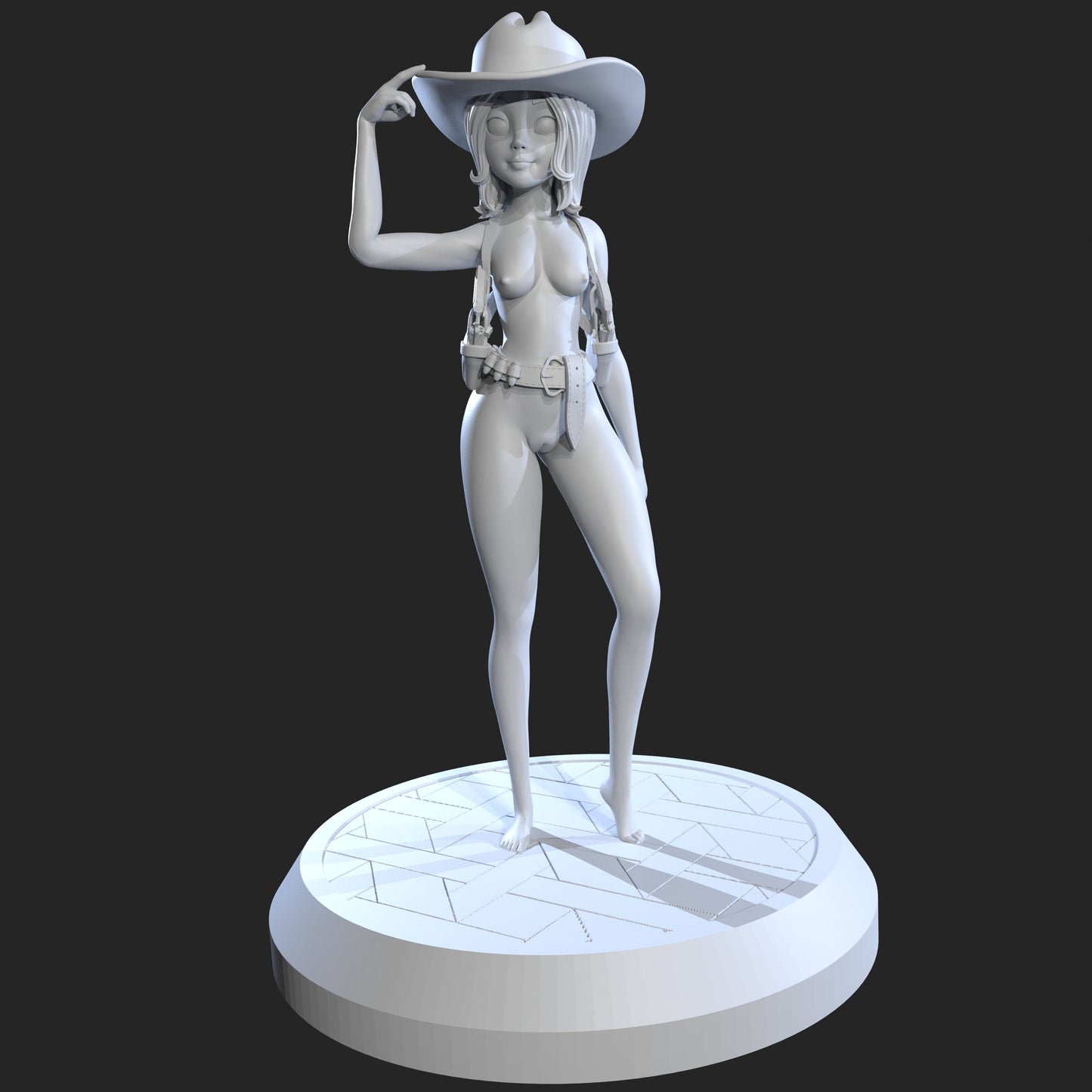 Cowgirl and Cow Girl Miniatures (Standard & NSFW Variations) - QB Works - 28mm / 32mm / 36mm / 75mm