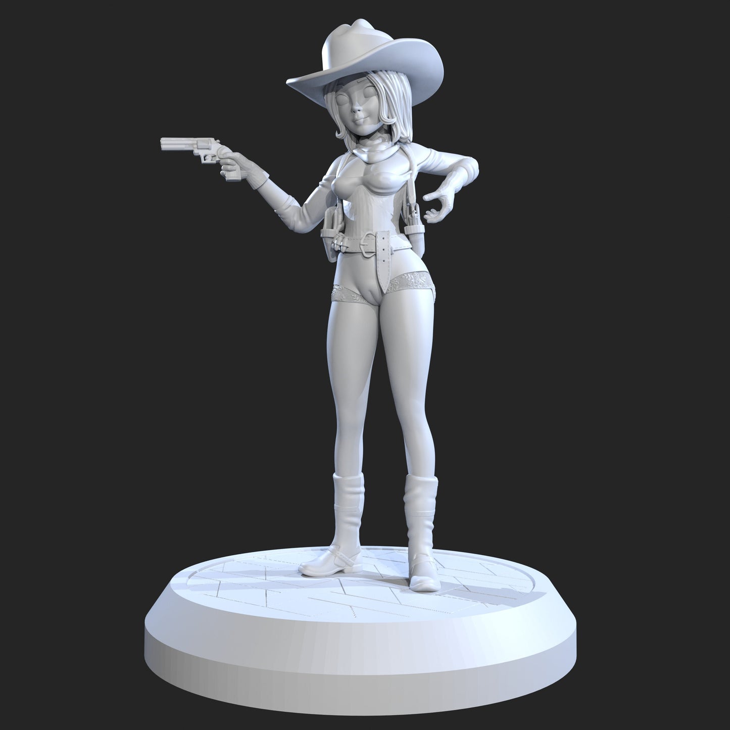 Cowgirl and Cow Girl Miniatures (Standard & NSFW Variations) - QB Works - 28mm / 32mm / 36mm / 75mm