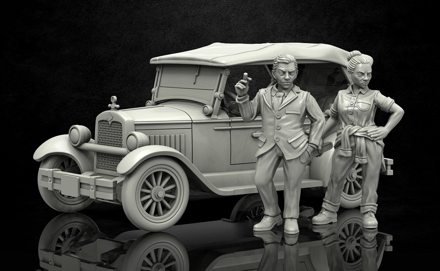 Chevalier Pickup Vehicle Miniature - Adaevy Creations - 28mm / 32mm / 36mm