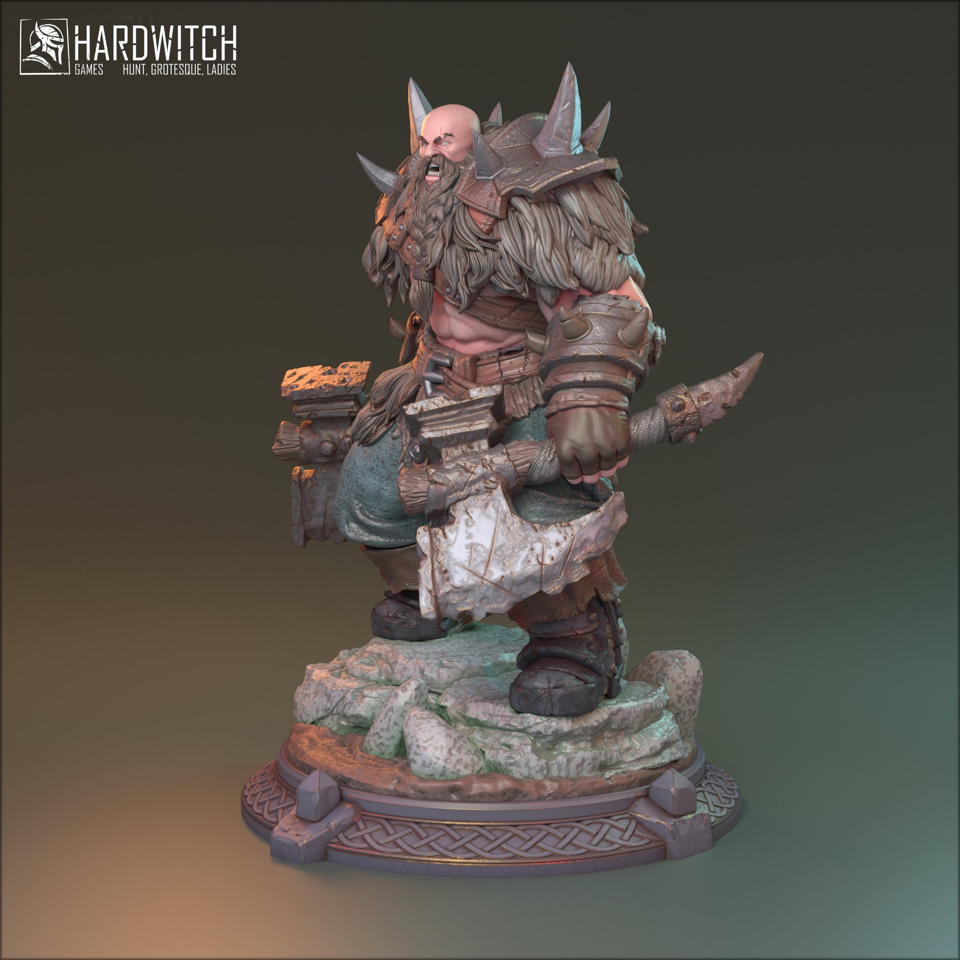 Barbarian Ing Thurd Miniature (v2) - HardWitch Games - 28mm / 32mm / 36mm / 75mm / 100mm