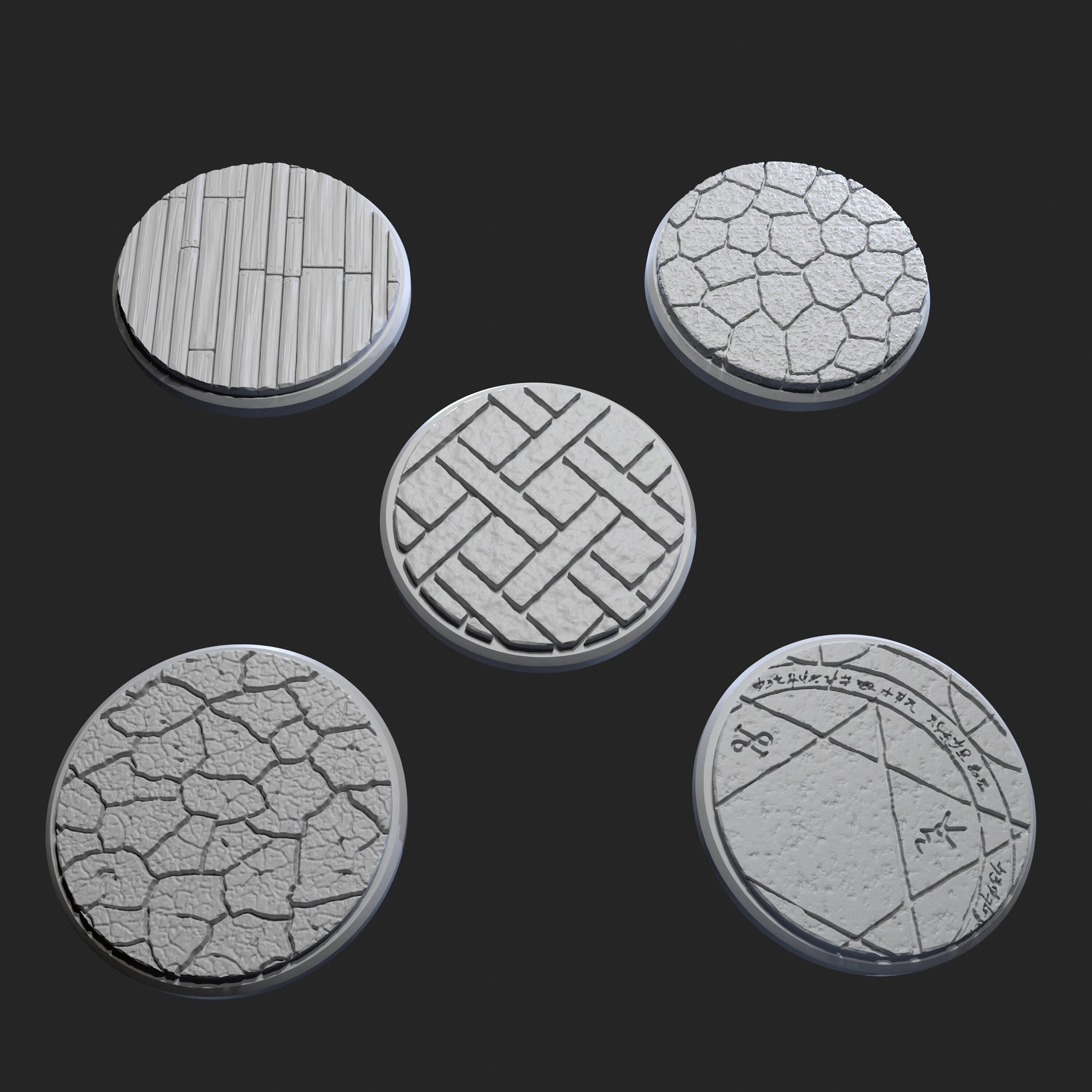 Arkham Bases 01 (5 Variations) - Adaevy Creations - 25mm / 32mm / 36mm