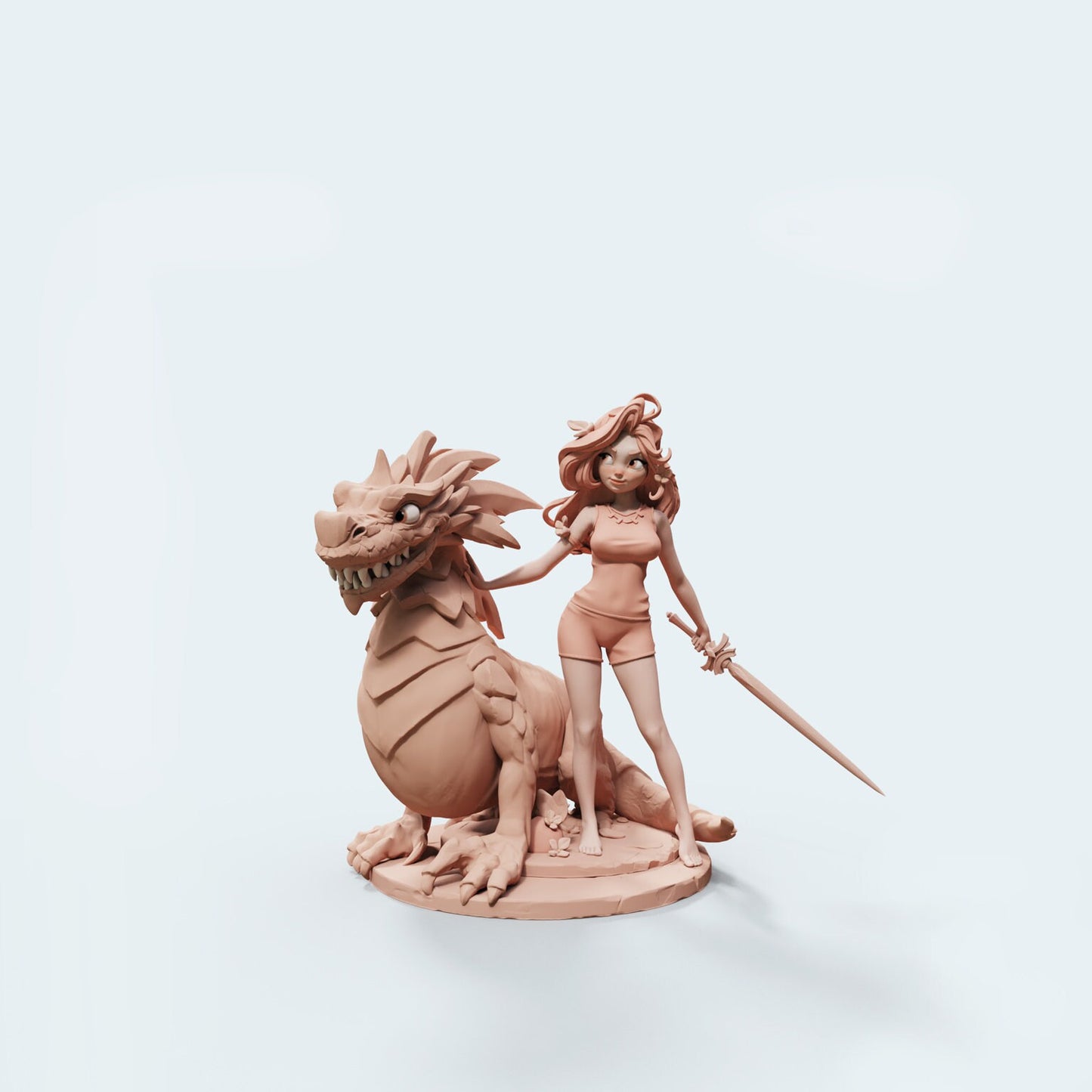 Iriel & Snugglepuff Miniature (3 Variations) - Female Miniatures - 28mm / 32mm / 36mm / 75mm