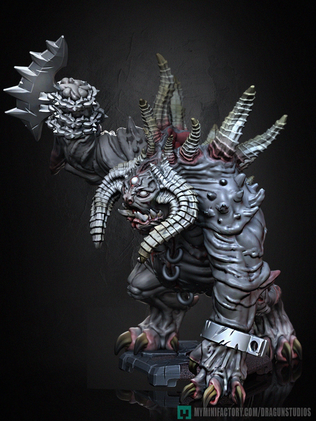 Demon Guard Miniature - DraGun Studios - 67mm / 132mm