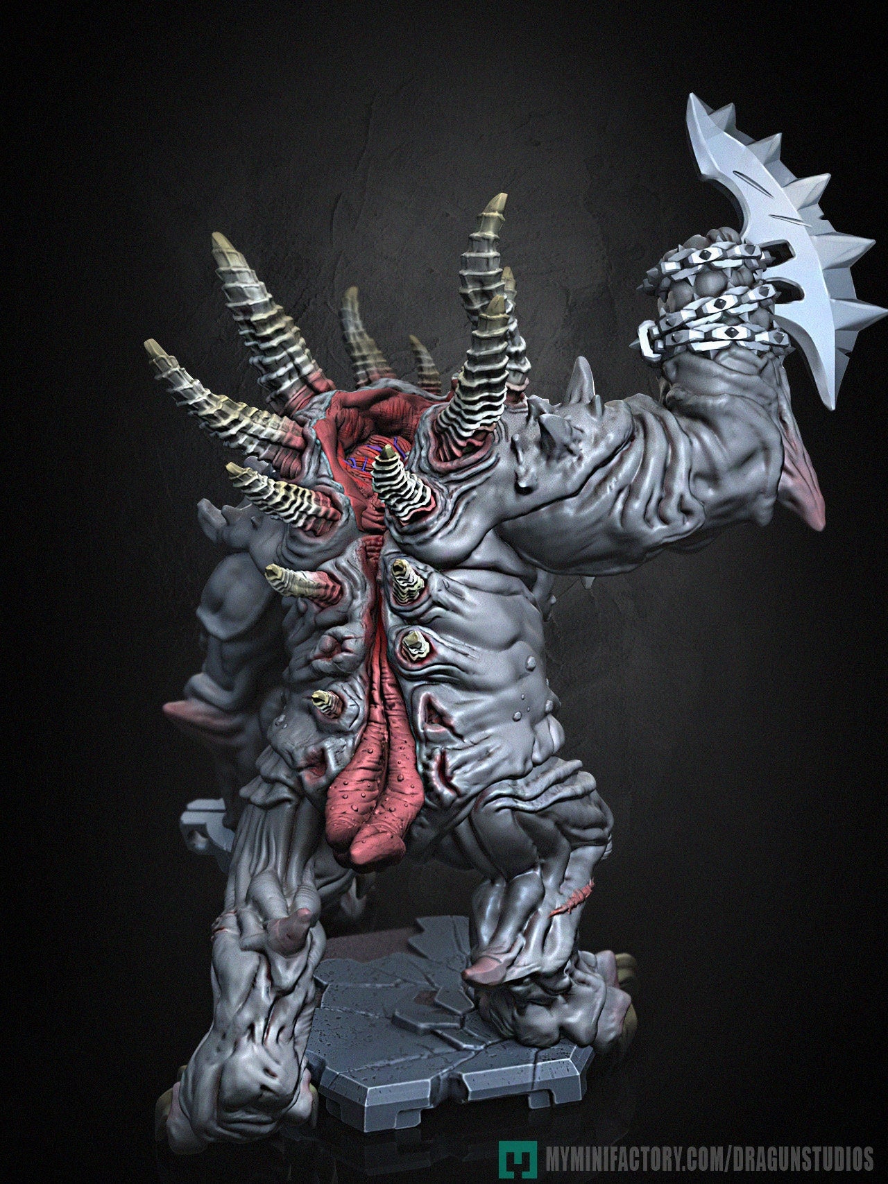 Demon Guard Miniature - DraGun Studios - 67mm / 132mm