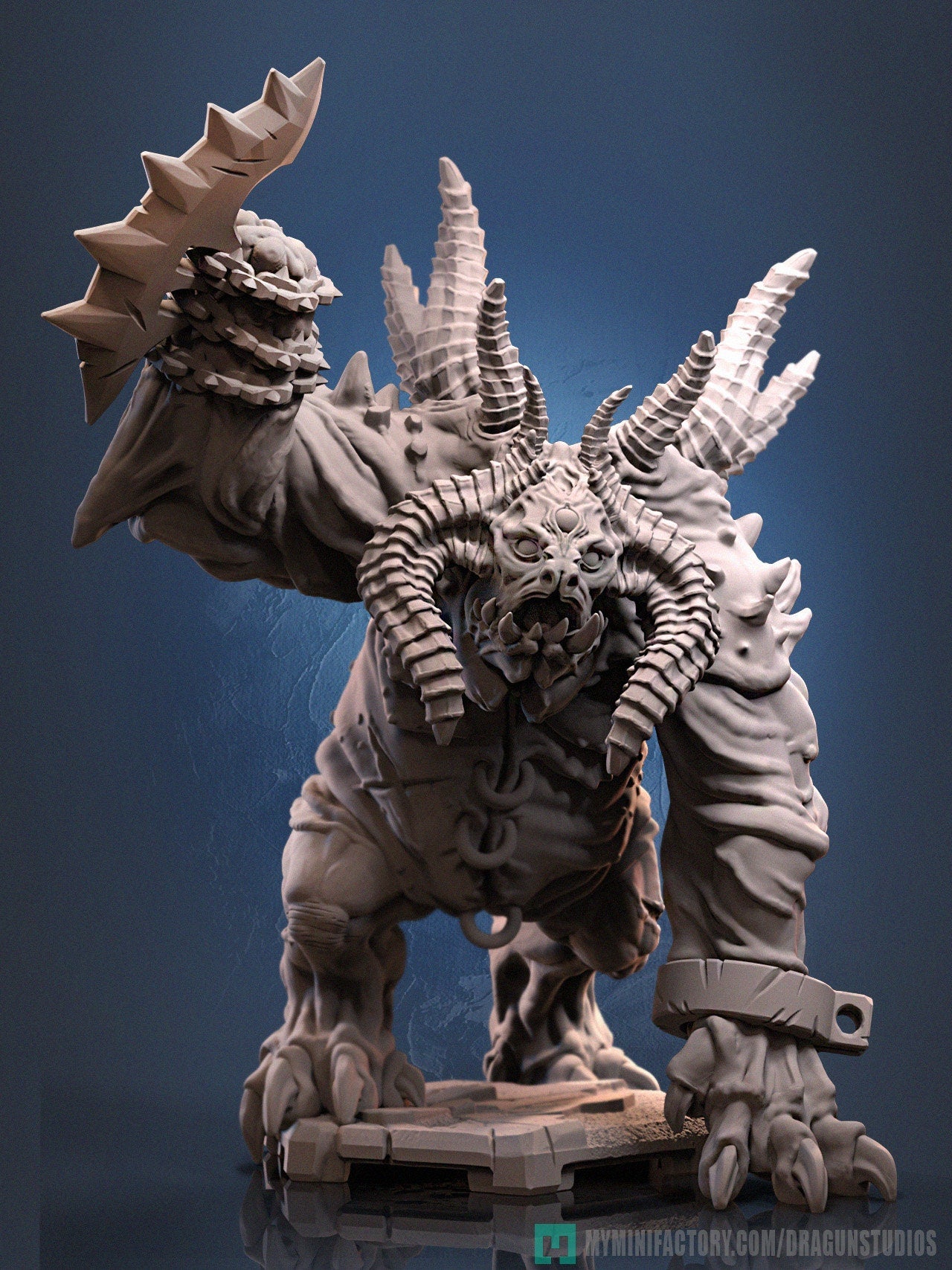 Demon Guard Miniature - DraGun Studios - 67mm / 132mm