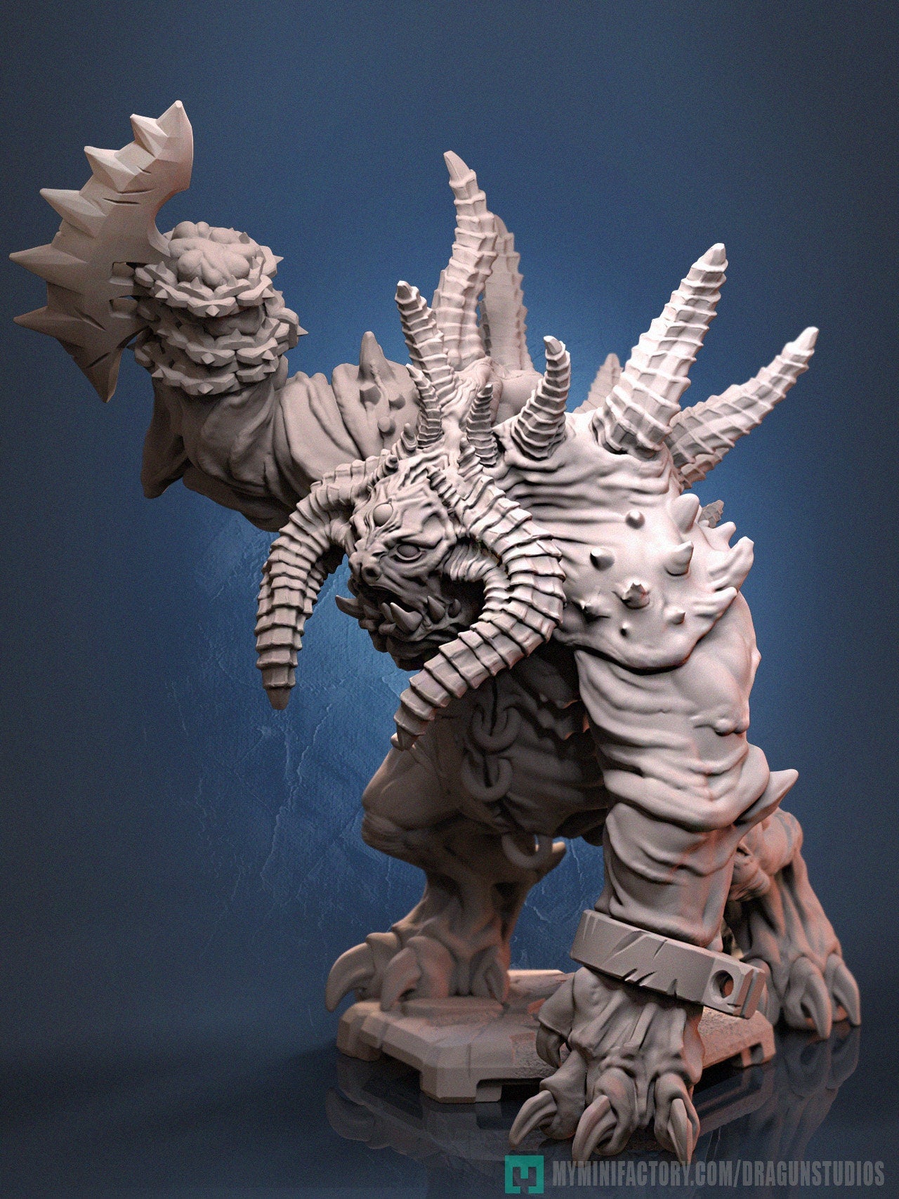 Demon Guard Miniature - DraGun Studios - 67mm / 132mm