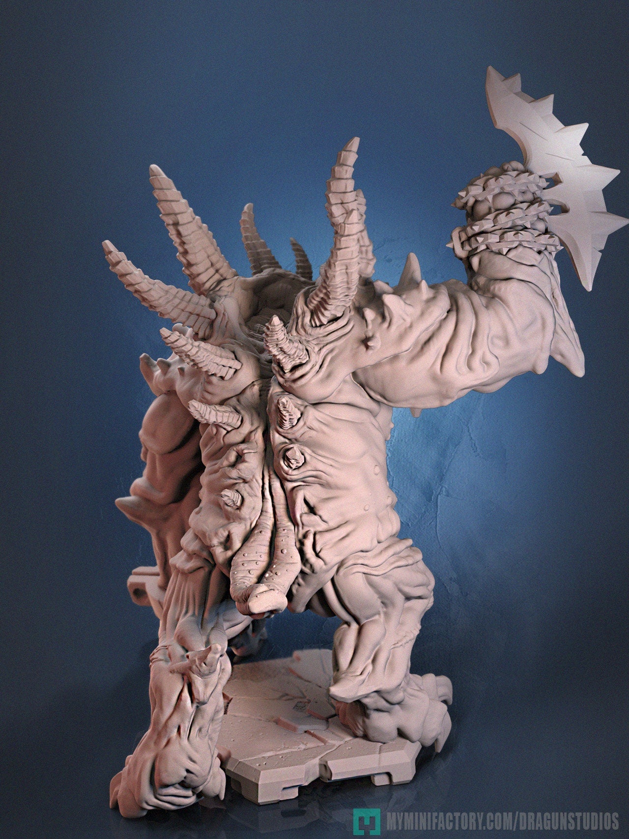 Demon Guard Miniature - DraGun Studios - 67mm / 132mm