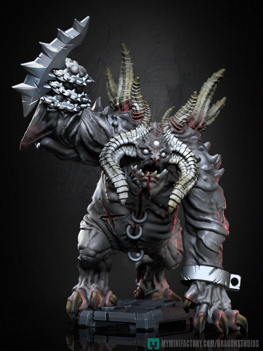 Demon Guard Miniature - DraGun Studios - 67mm / 132mm