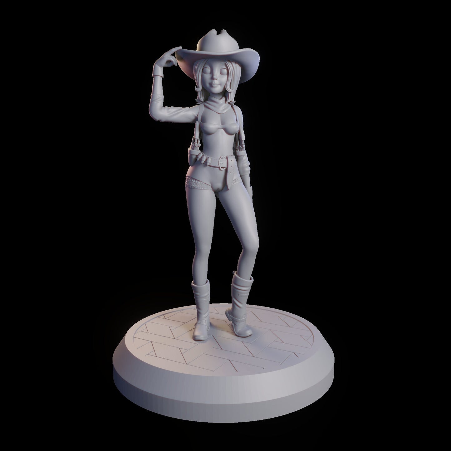 Cowgirl and Cow Girl Miniatures (Standard & NSFW Variations) - QB Works - 28mm / 32mm / 36mm / 75mm