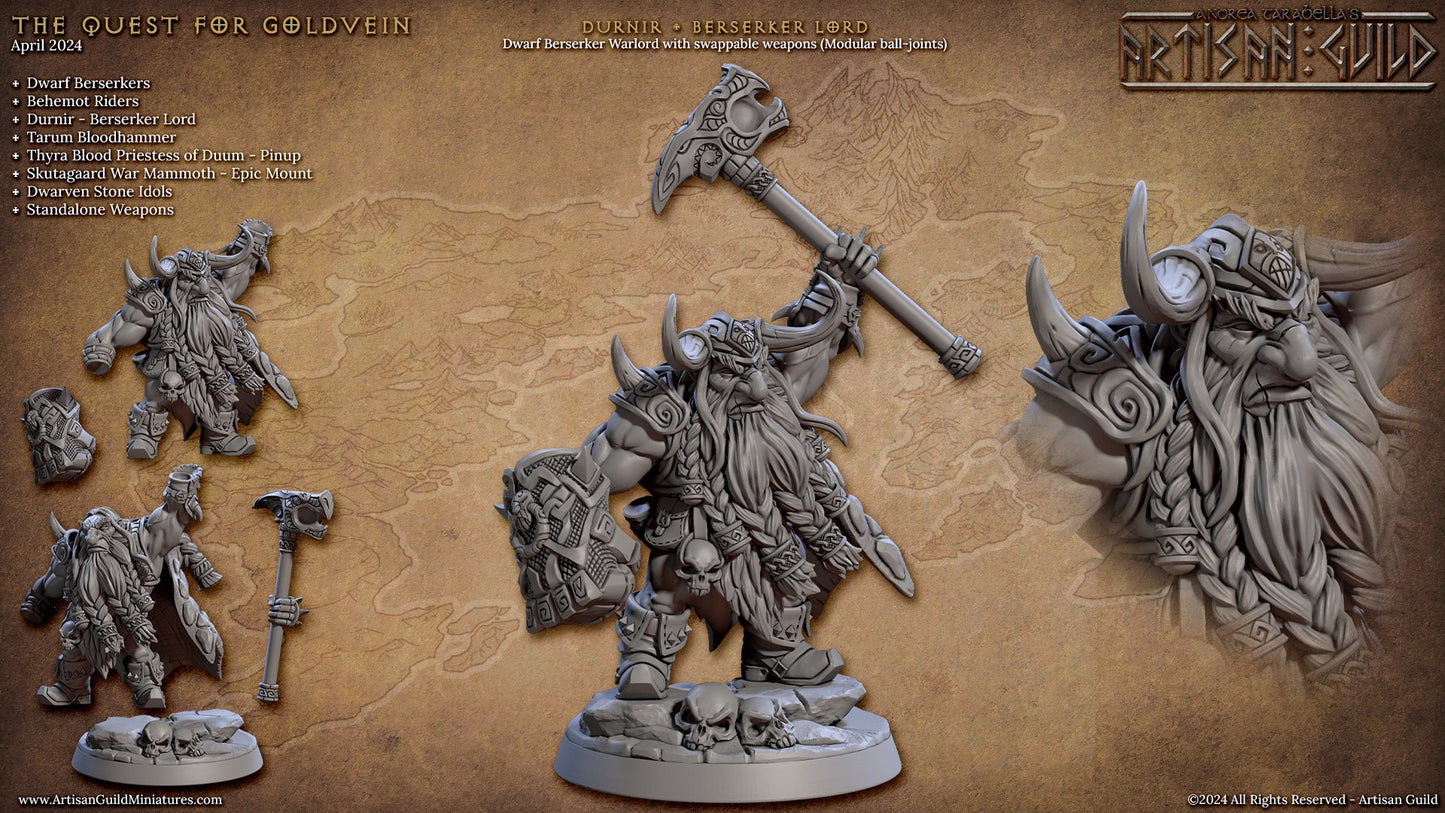 Durnir, Berserker Lord Miniature - Artisan Guild - 28mm / 32mm / 36mm