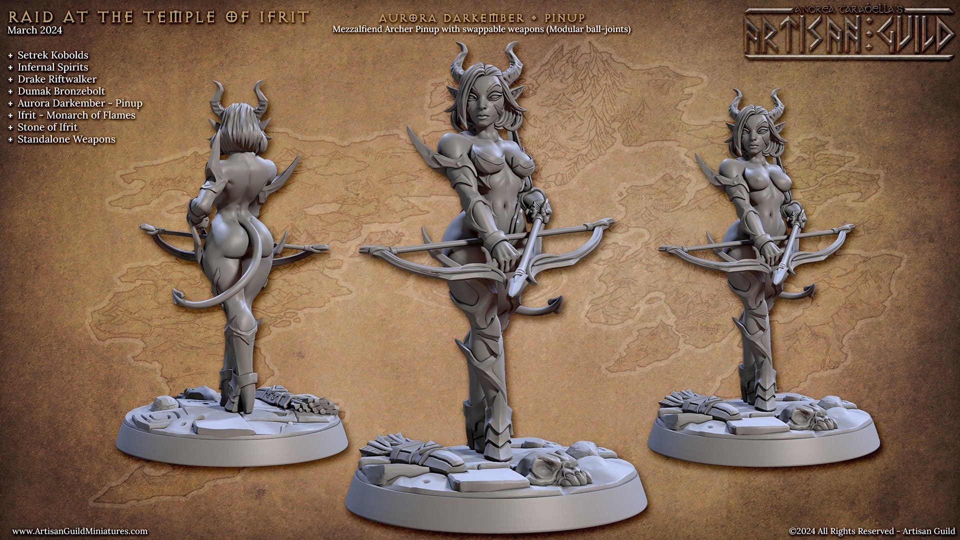 Aurora Darkember Miniature (Standard & NSFW Variations) - Artisan Guild - 28mm / 32mm / 36mm