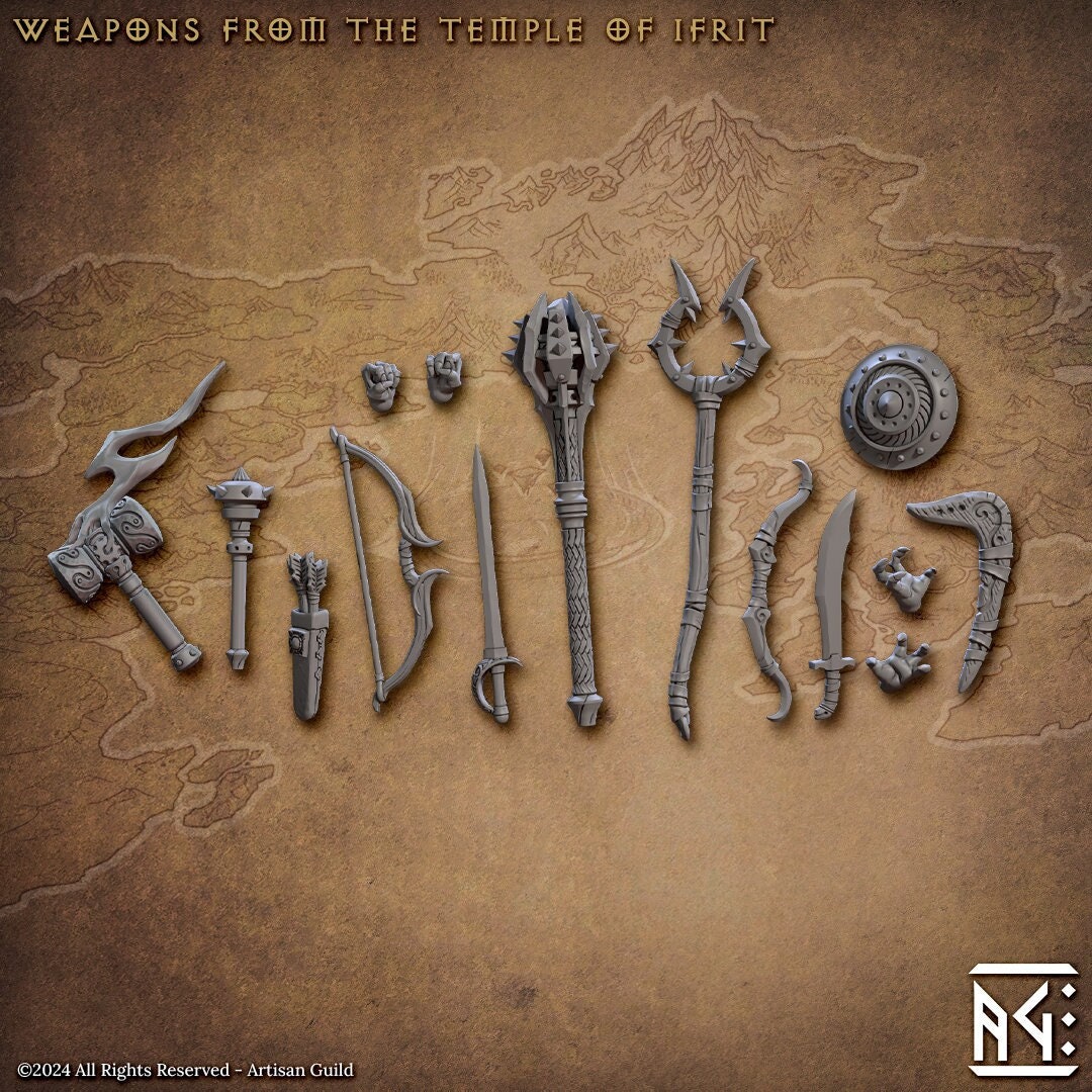 Raid at the Temple of Ifrit Weapons Set - Artisan Guild - 28mm / 32mm / 36mm
