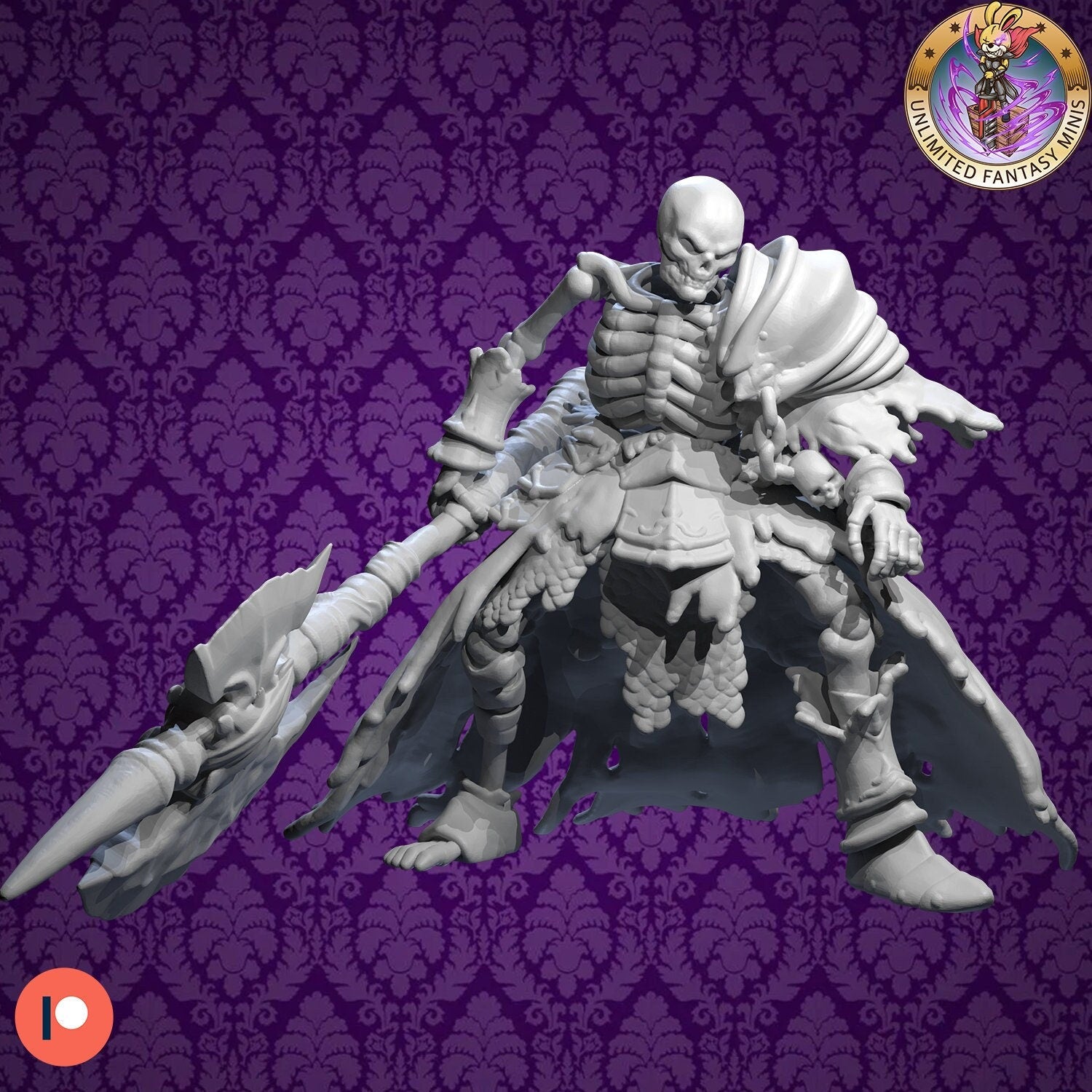 Skeletal Warrior Miniature - Unlimited Fantasy Minis - 28mm / 32mm / 36mm