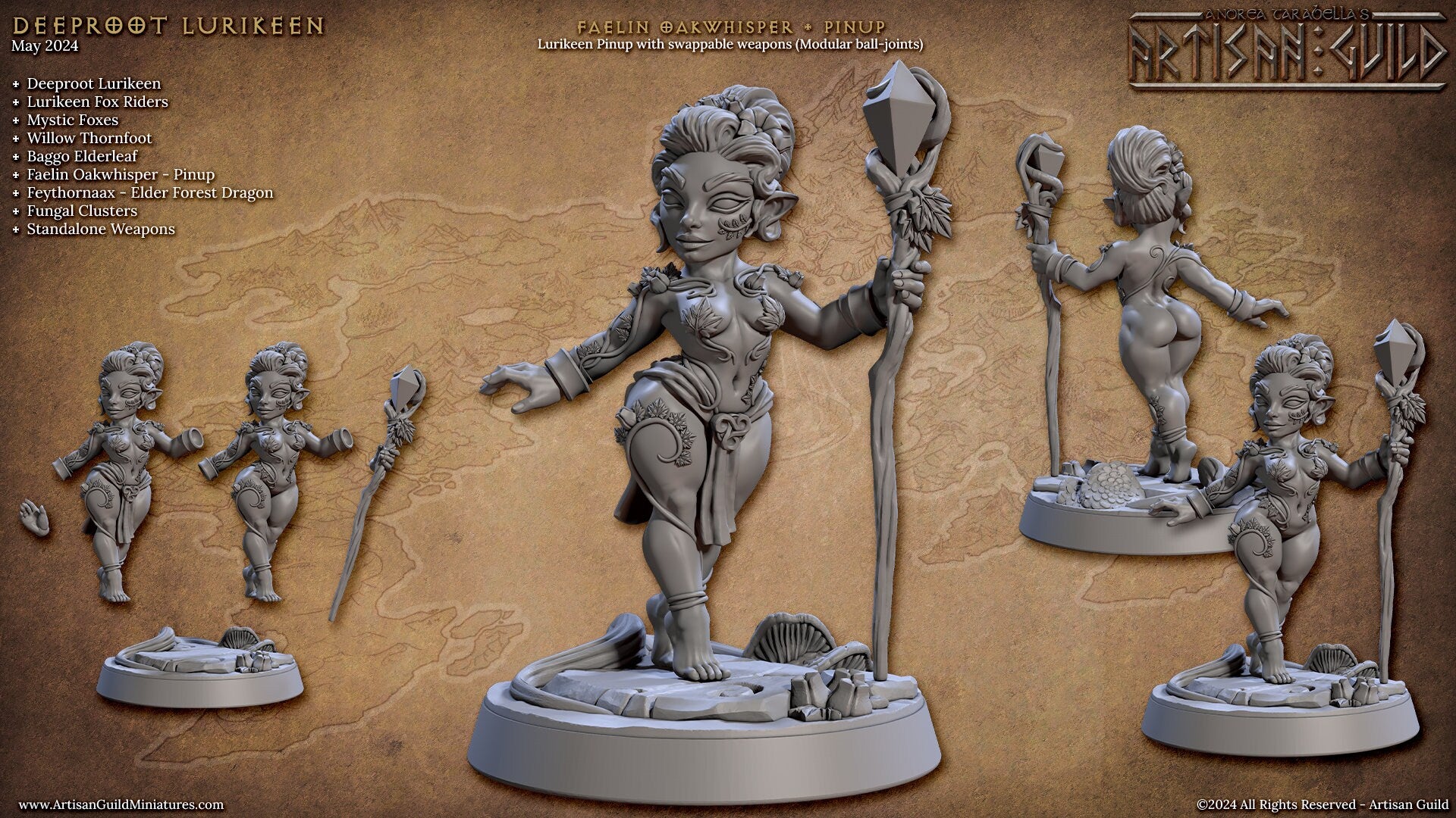 Faelin Oakwhisper Miniature (Standard & Alternate Variations) - Artisan Guild - 28mm / 32mm / 36mm