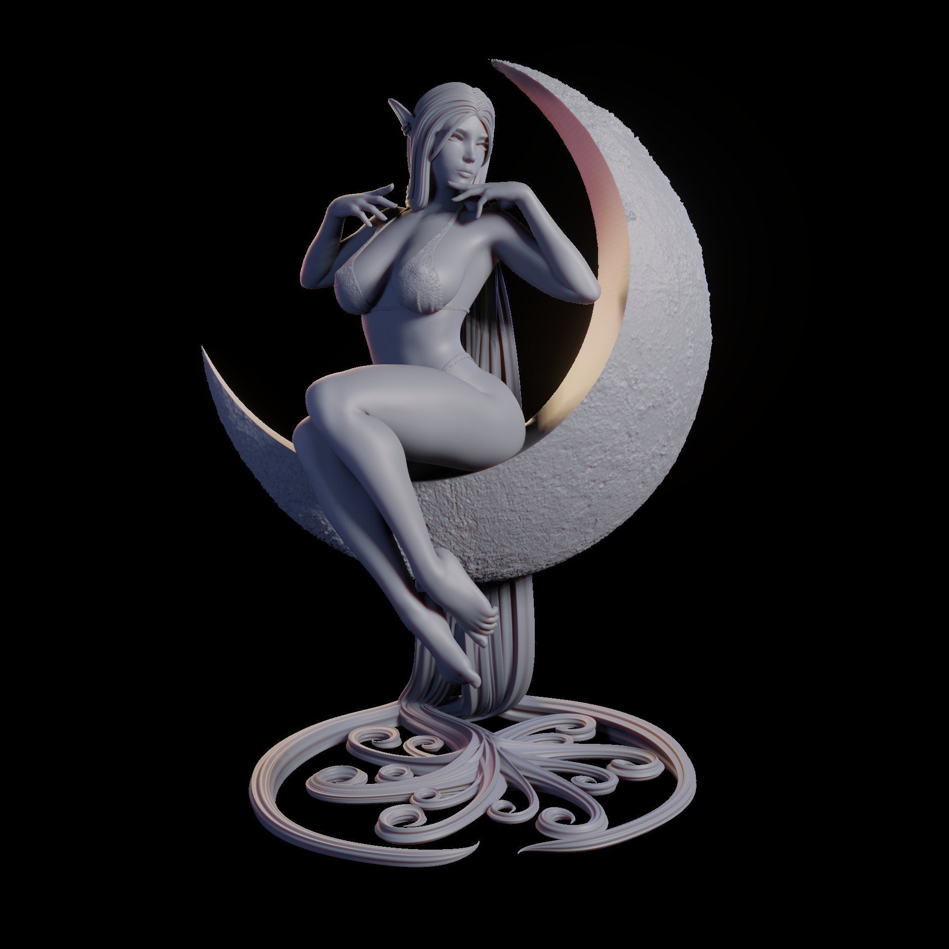 Night Elf Goddess Liastrea Miniature (Standard & NSFW Versions) - QB Works - 28mm / 32mm / 36mm / 75mm