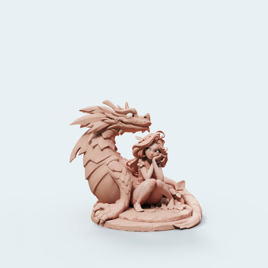 Iriel & Snugglepuff Miniature (3 Variations) - Female Miniatures - 28mm / 32mm / 36mm / 75mm