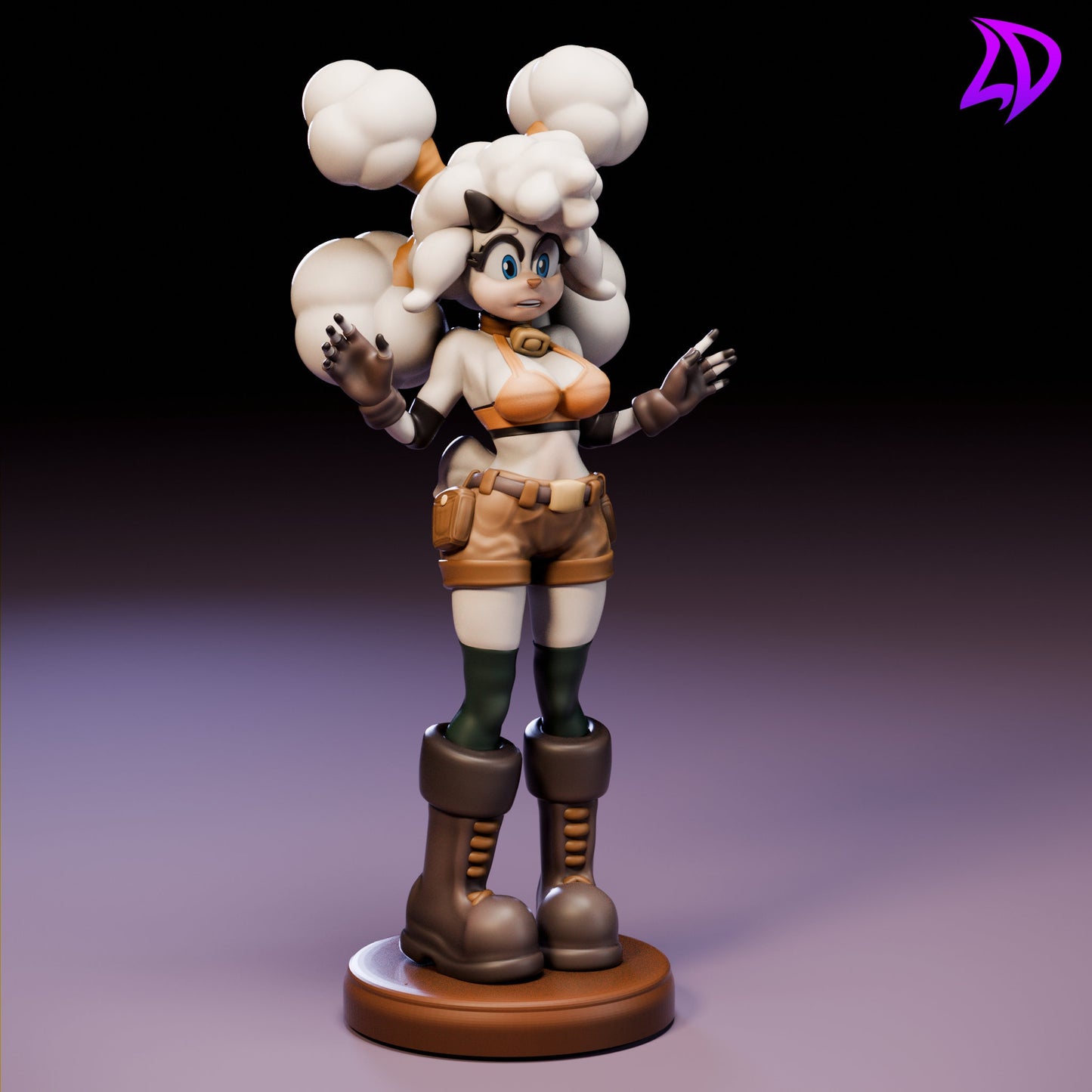 Sheep Girl Lanolin Miniature - Lavender Devilry - 28mm / 32mm / 36mm / 75mm