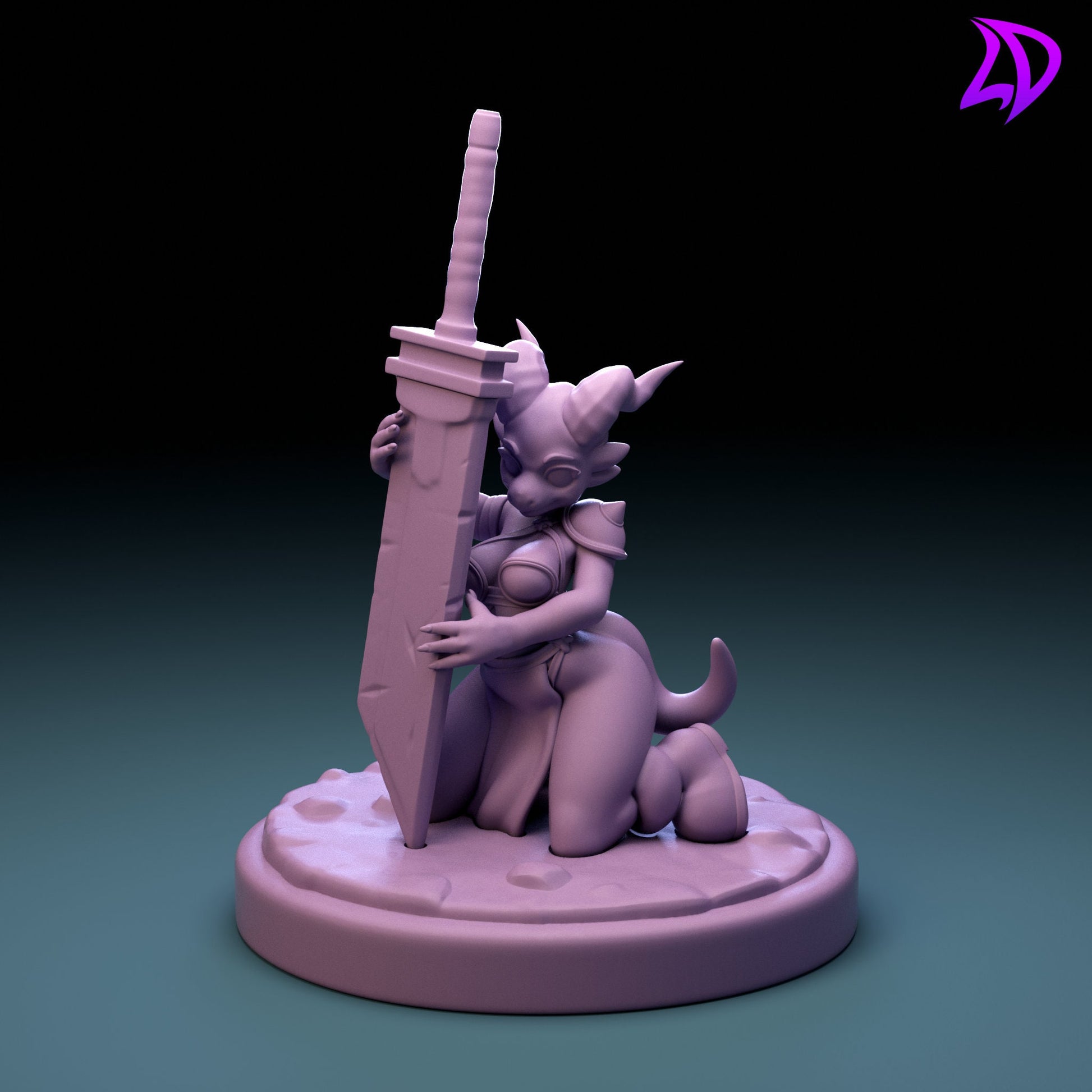 Desktop Skwee, Kobold Squire Pen Holder (Standard & NSFW Variations) - Lavender Devilry