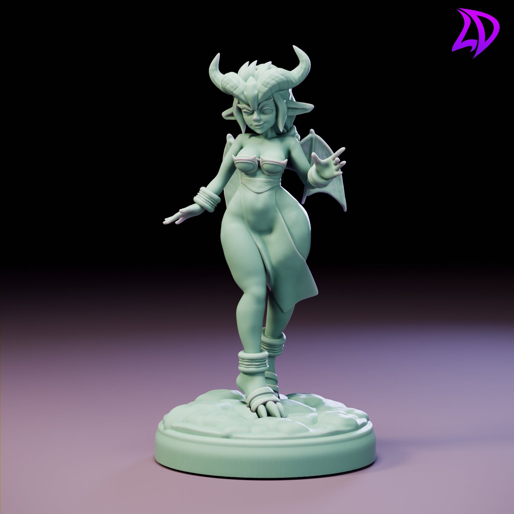 Draconic Goblin Queen Miniature - Lavender Devilry - 28mm / 32mm / 36mm