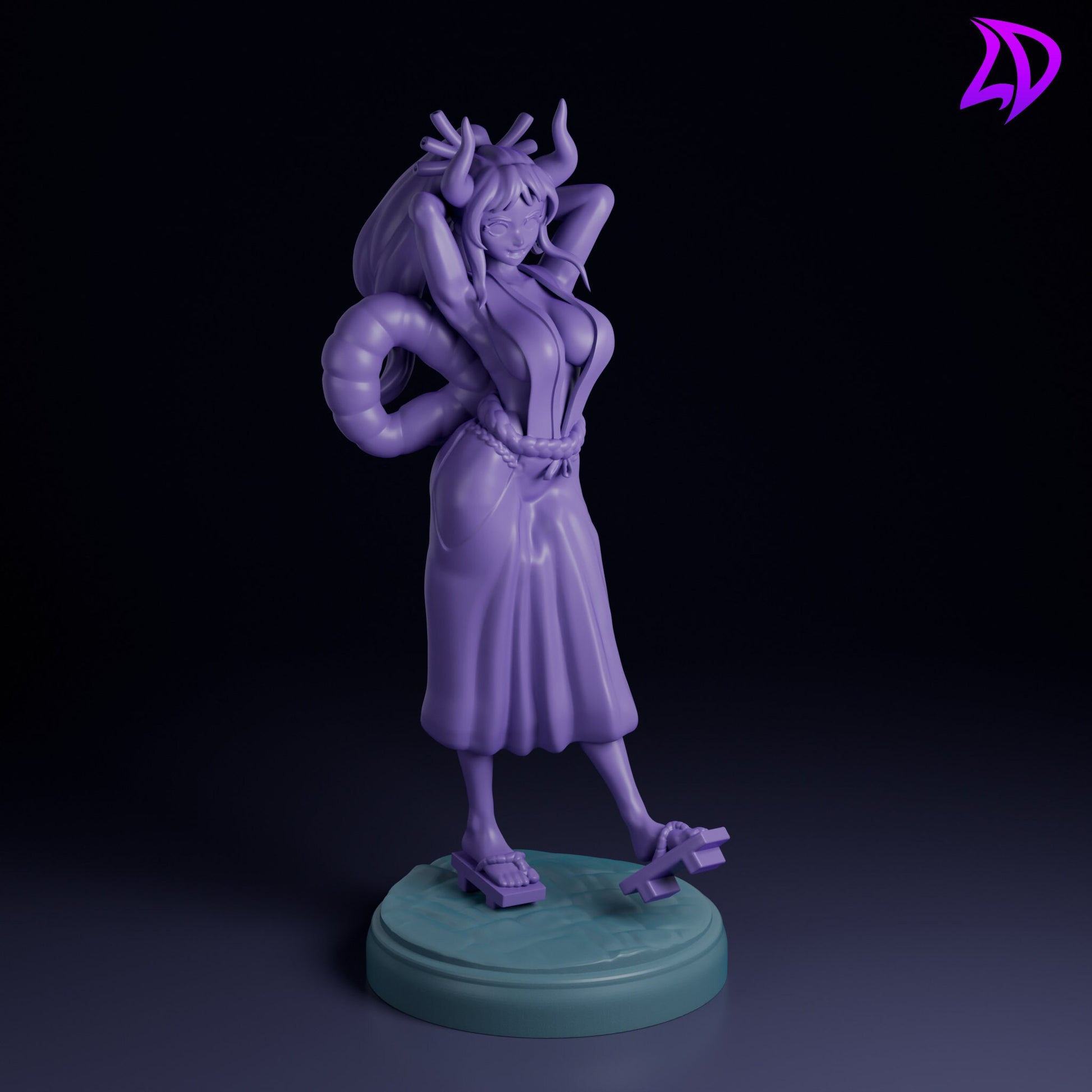 Oni Princess Miniature - Lavender Devilry - 28mm / 32mm / 36mm