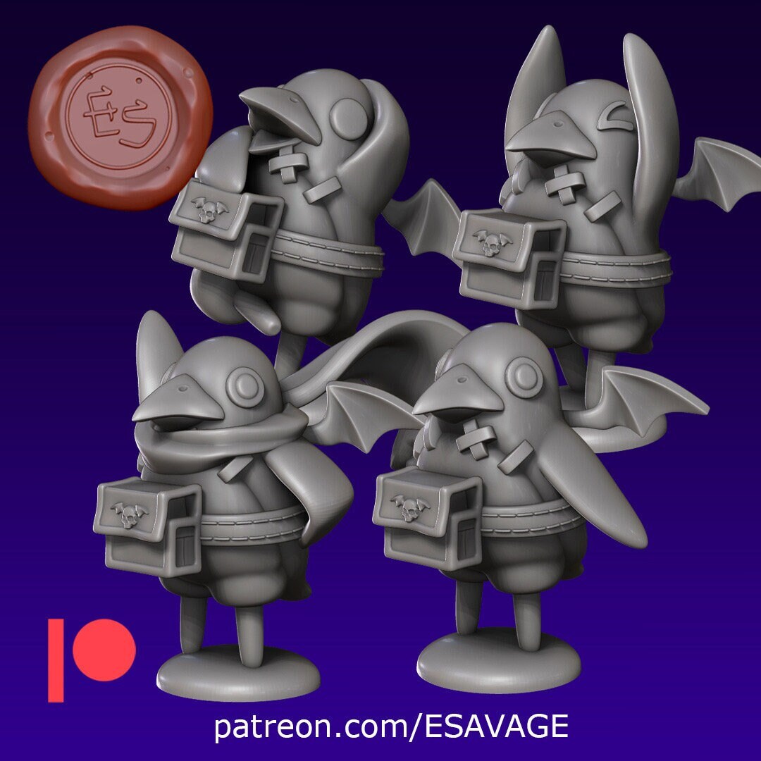 Penguin Slave Miniature (4 Variations) - Ethan Savage Studios - 28mm / 32mm / 36mm / 75mm