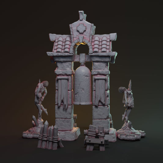 Bell Tower Miniature Terrain - HardWitch Games - 28mm / 32mm / 36mm