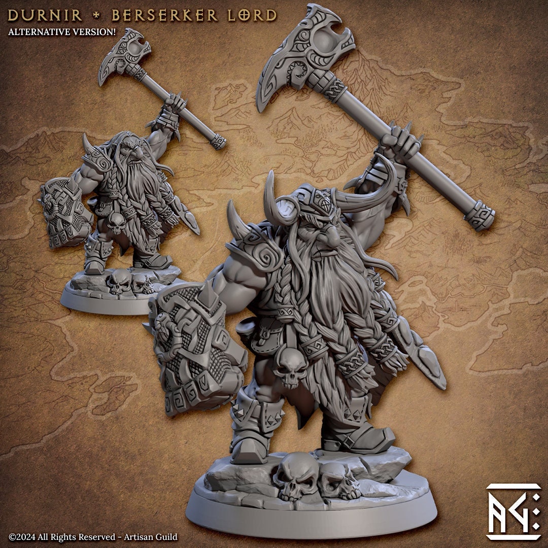 Durnir, Berserker Lord Miniature - Artisan Guild - 28mm / 32mm / 36mm