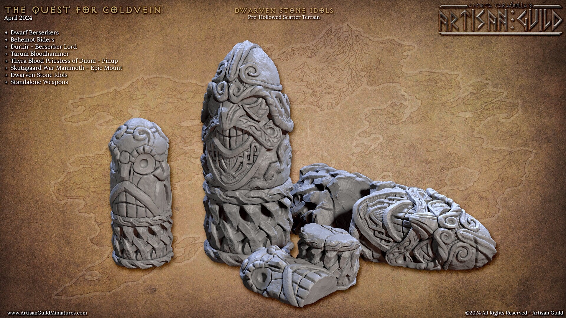 Dwarven Stone Idols Miniatures - Artisan Guild - Terrain