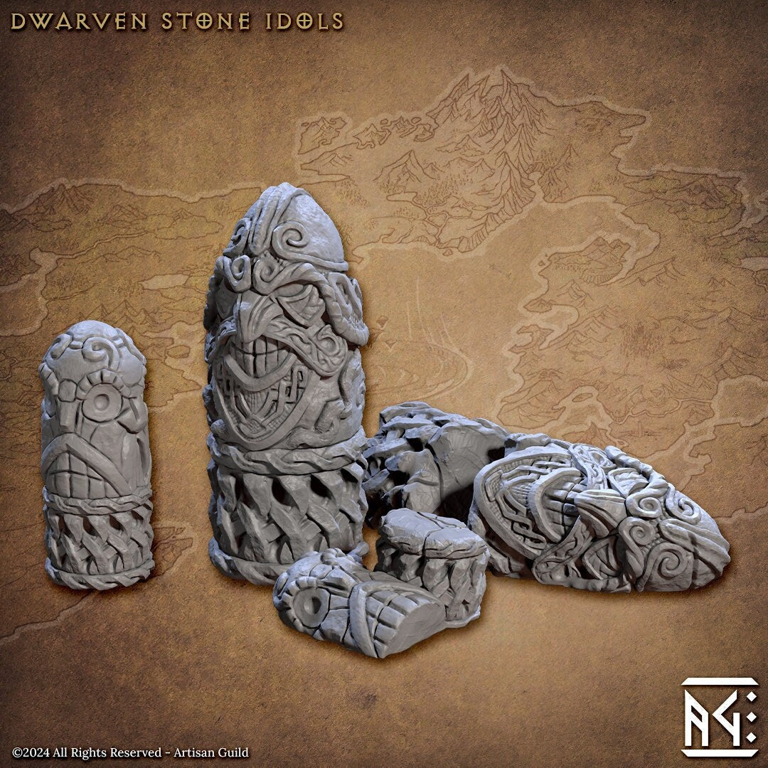 Dwarven Stone Idols Miniatures - Artisan Guild - Terrain