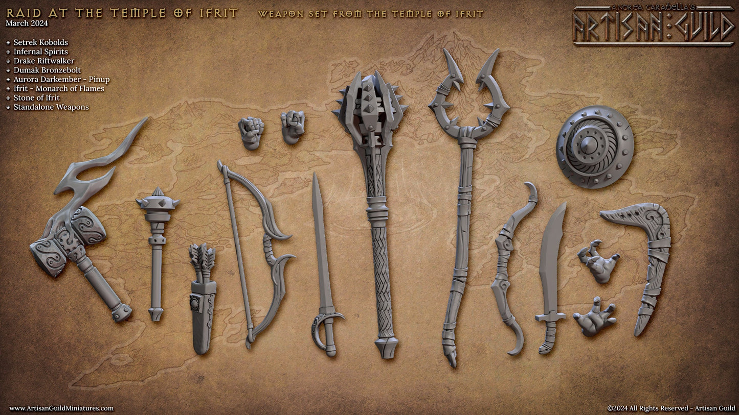 Raid at the Temple of Ifrit Weapons Set - Artisan Guild - 28mm / 32mm / 36mm